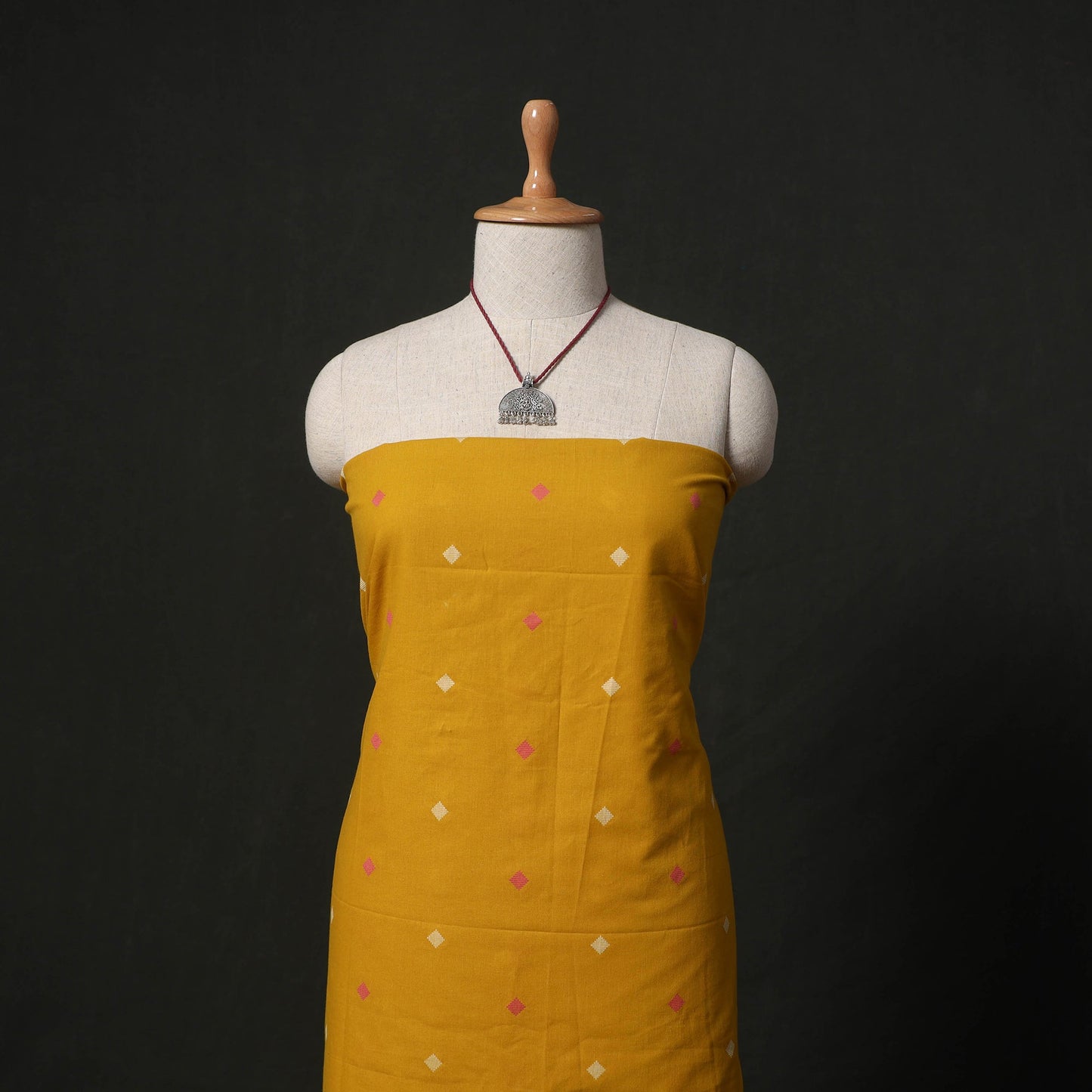Jacquard cotton 2pc unstitched dress material kurta set