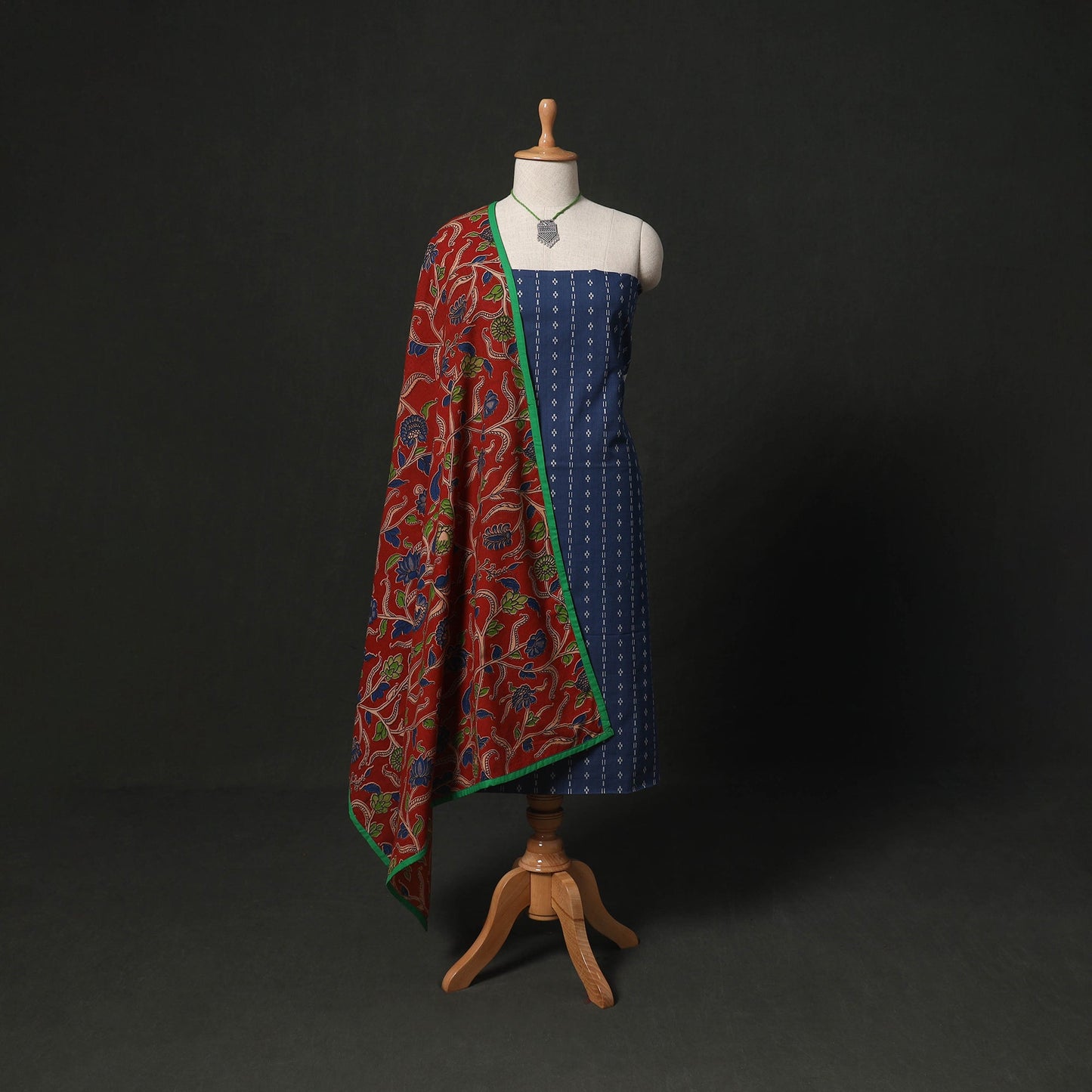 Jacquard cotton 2pc unstitched dress material kurta set