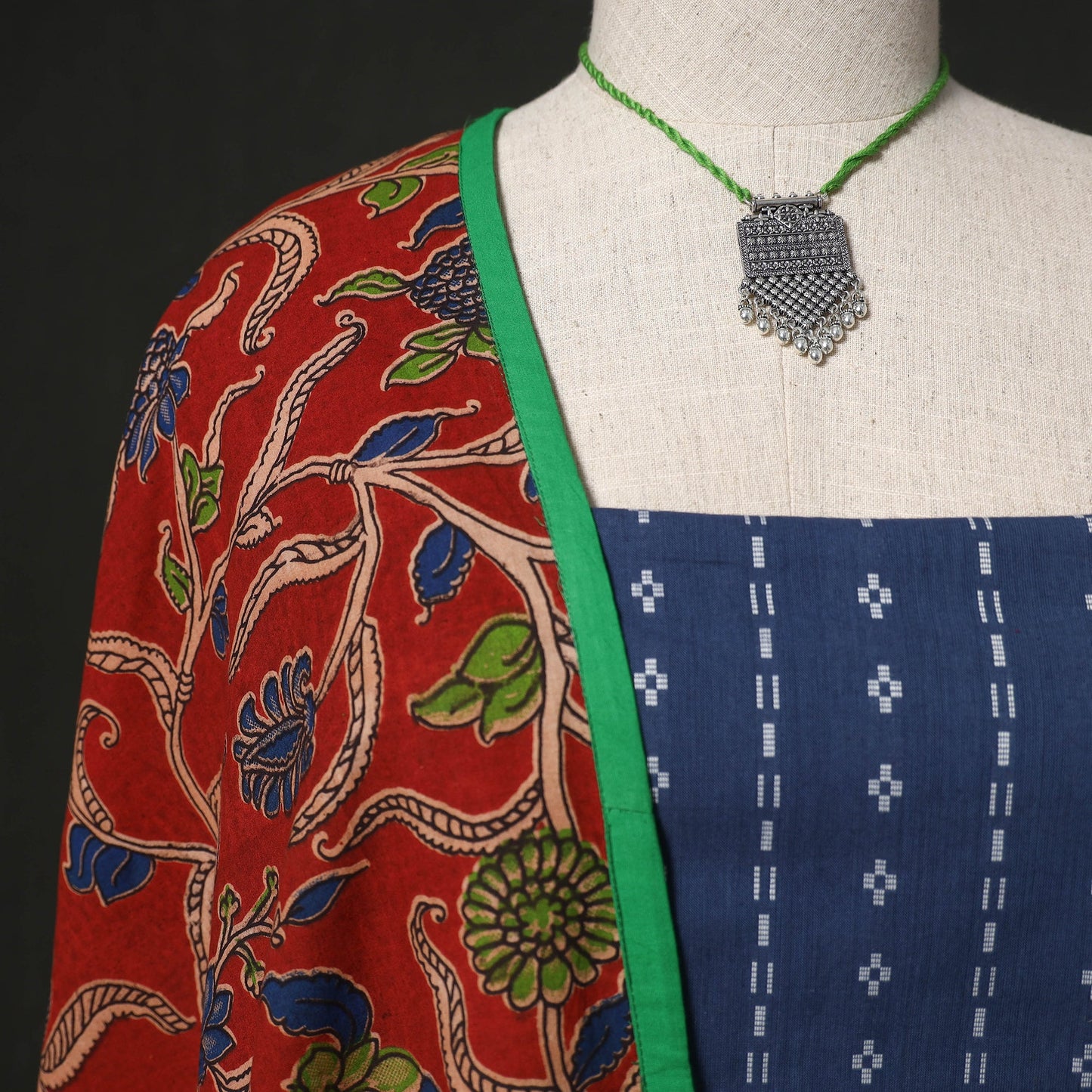 Jacquard cotton 2pc unstitched dress material kurta set