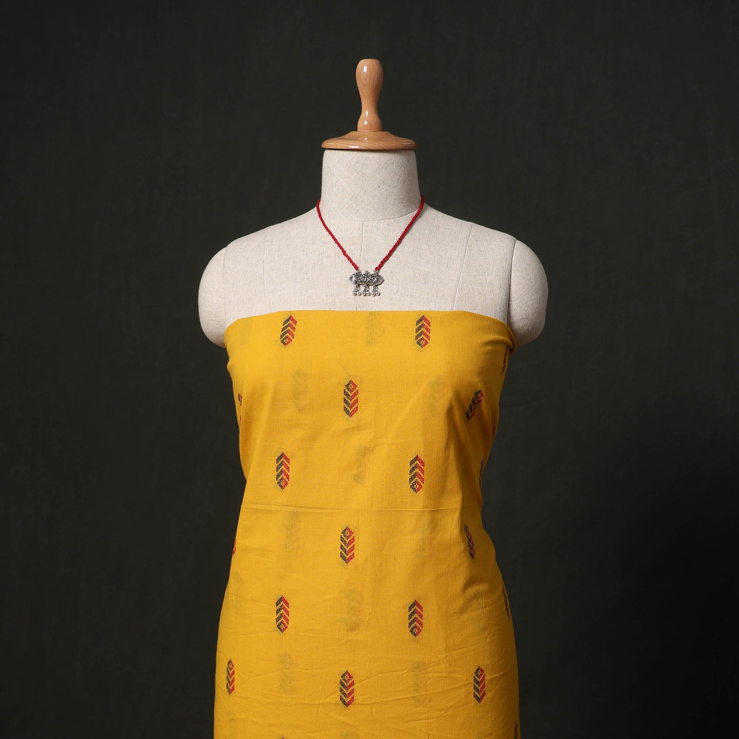 Jacquard cotton 2pc unstitched dress material kurta set
