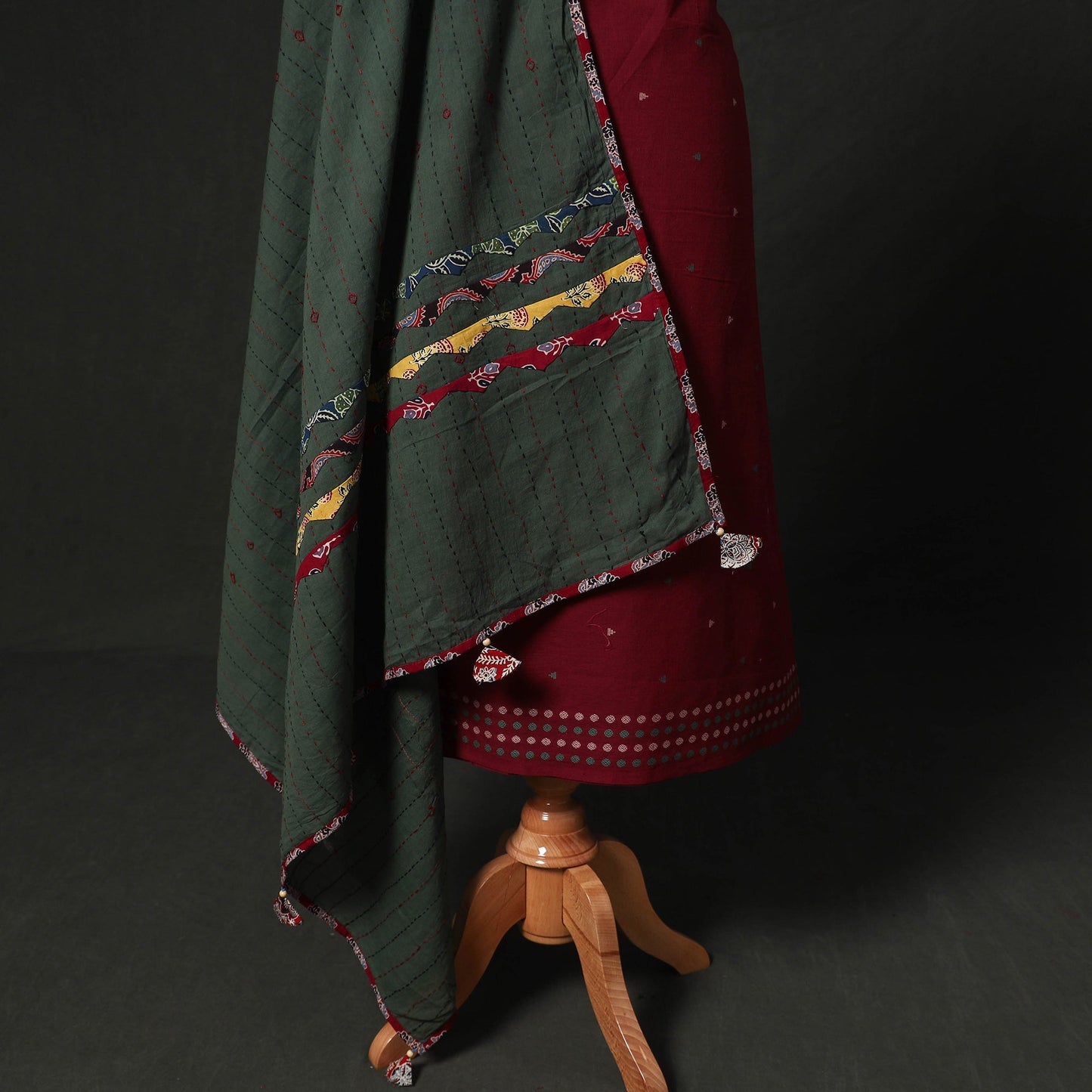Jacquard cotton 2pc unstitched dress material kurta set