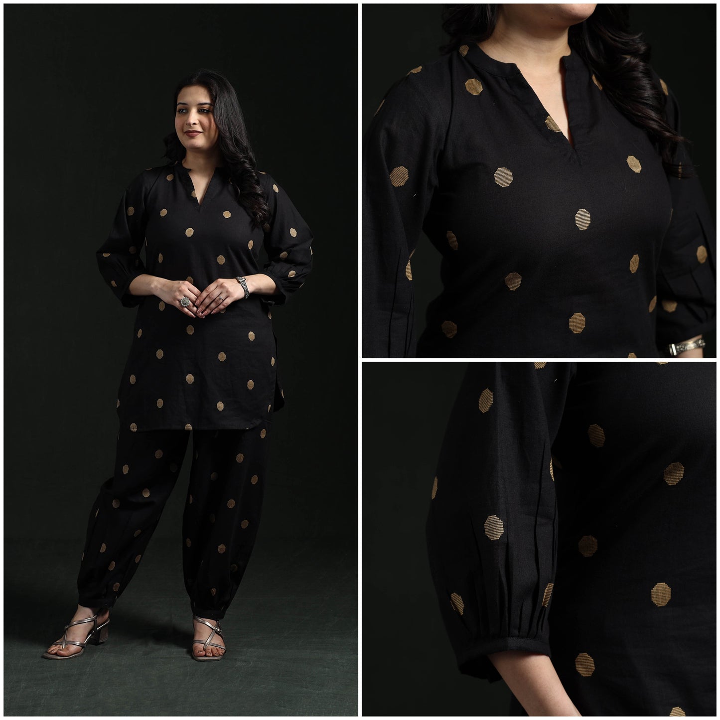 Jacquard cotton co-ord set for women 07 - handcrafted