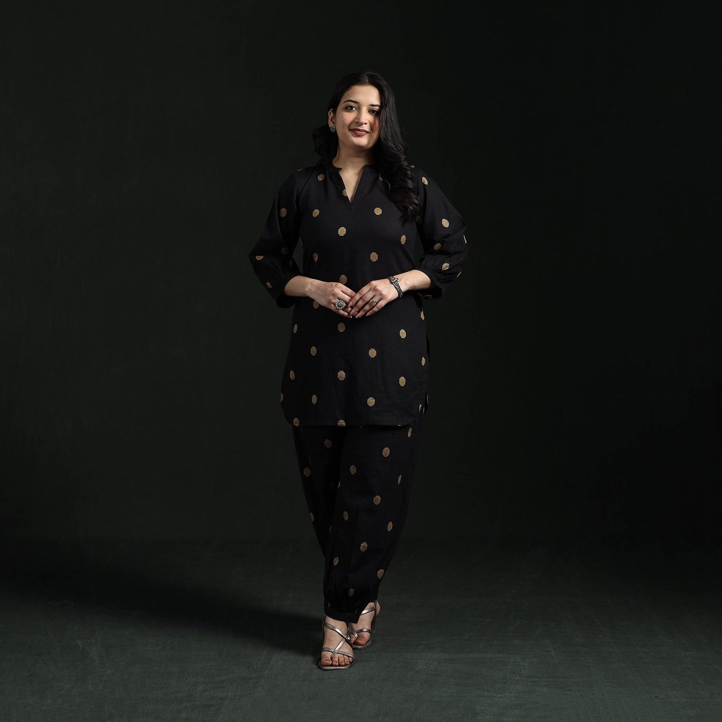 Jacquard cotton co-ord set for women 07 - handcrafted