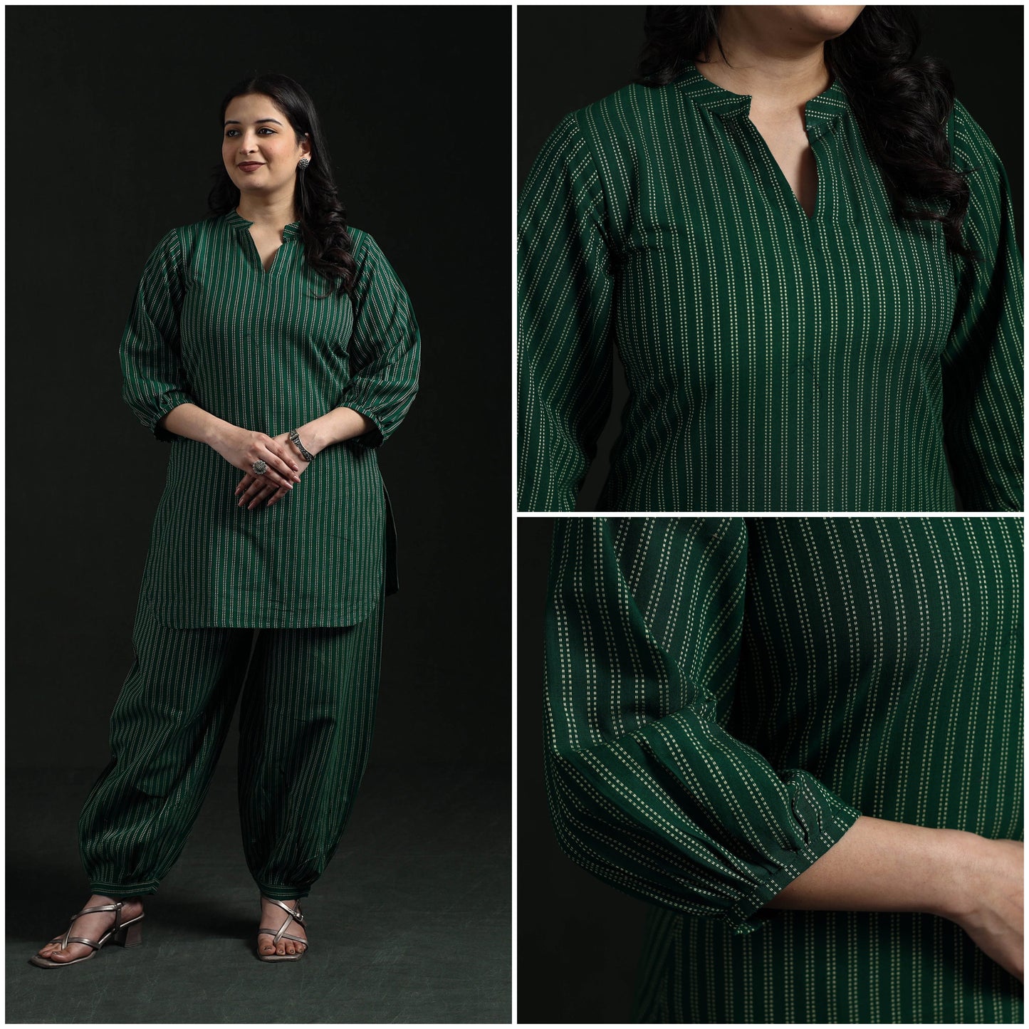 Jacquard cotton co-ord set for women 08 - handcrafted