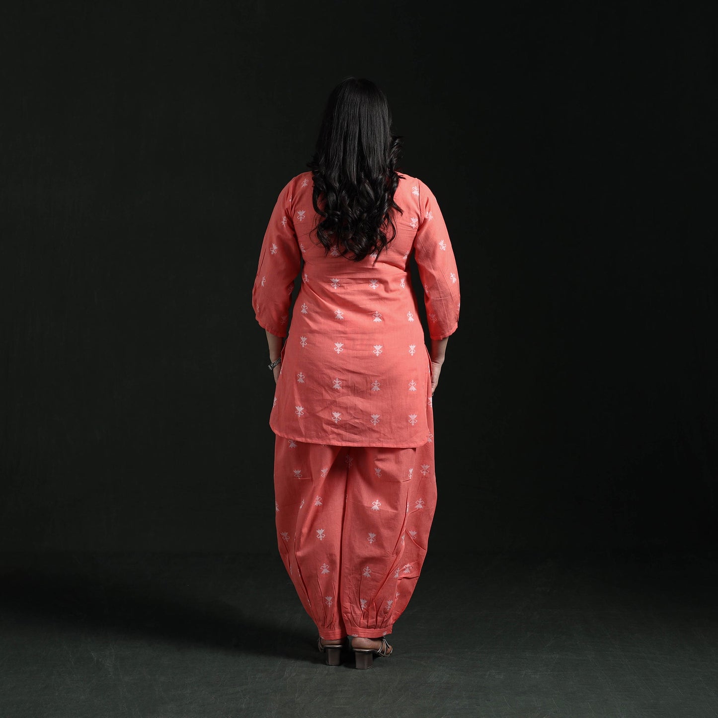 Jacquard cotton co-ord set for women 09 - handcrafted