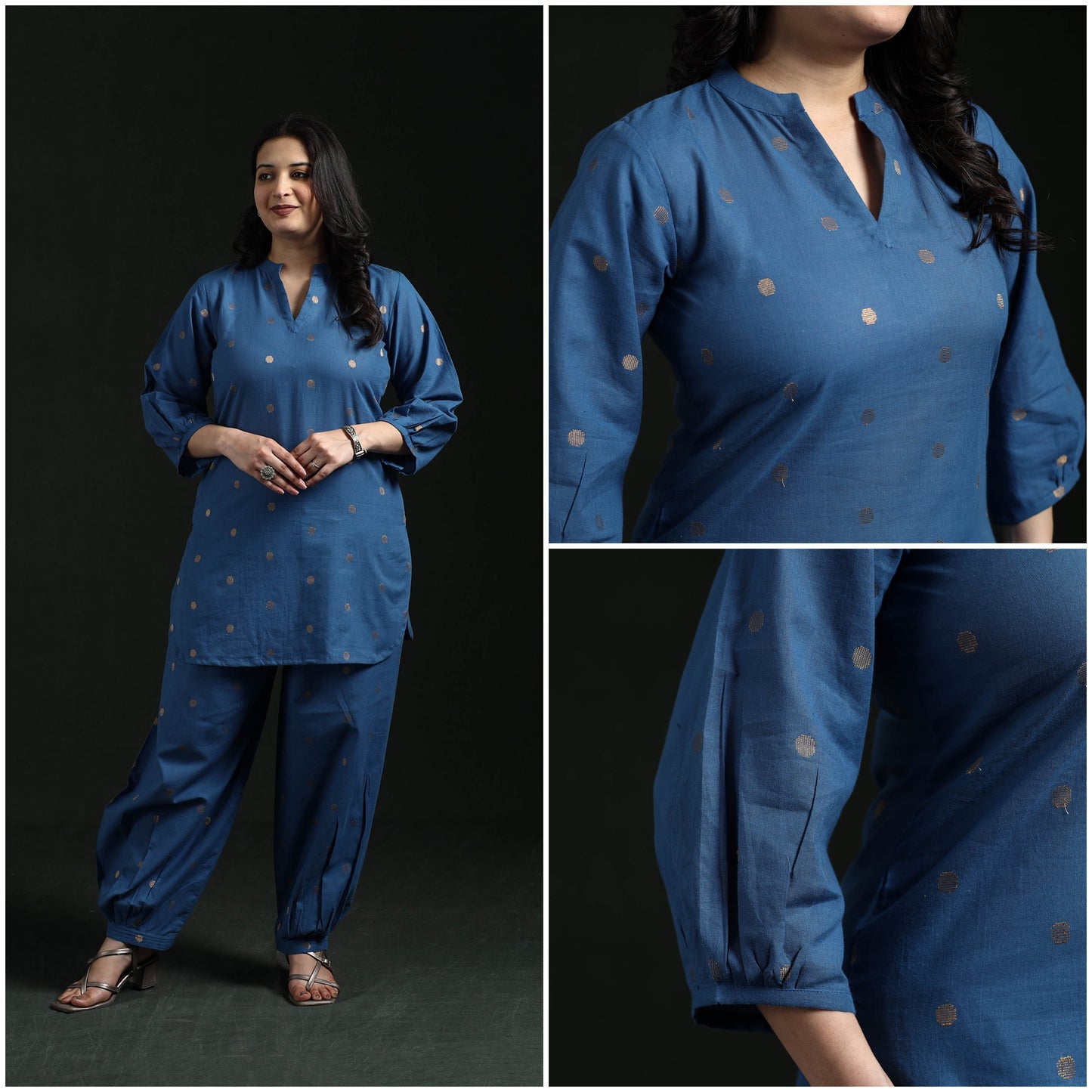 Jacquard cotton co-ord set for women 10 - handcrafted