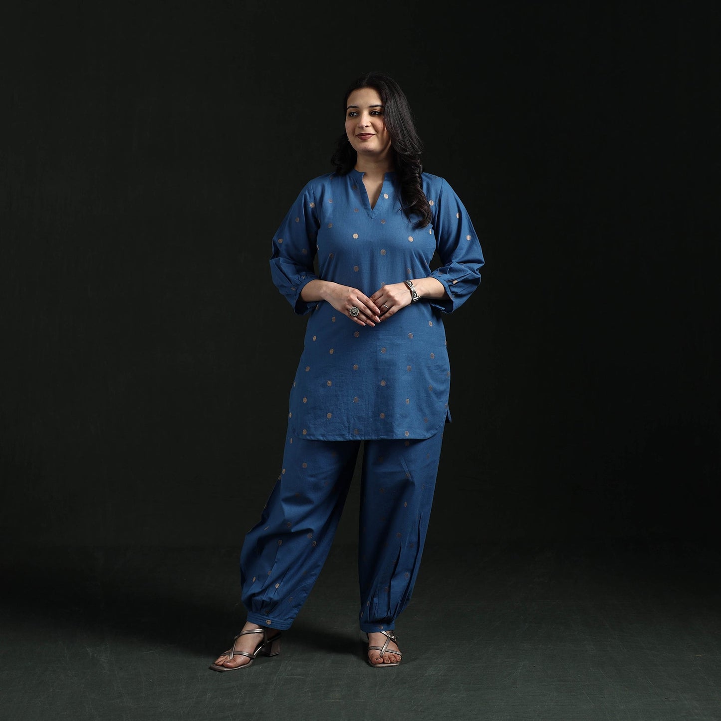 Jacquard cotton co-ord set for women 10 - handcrafted