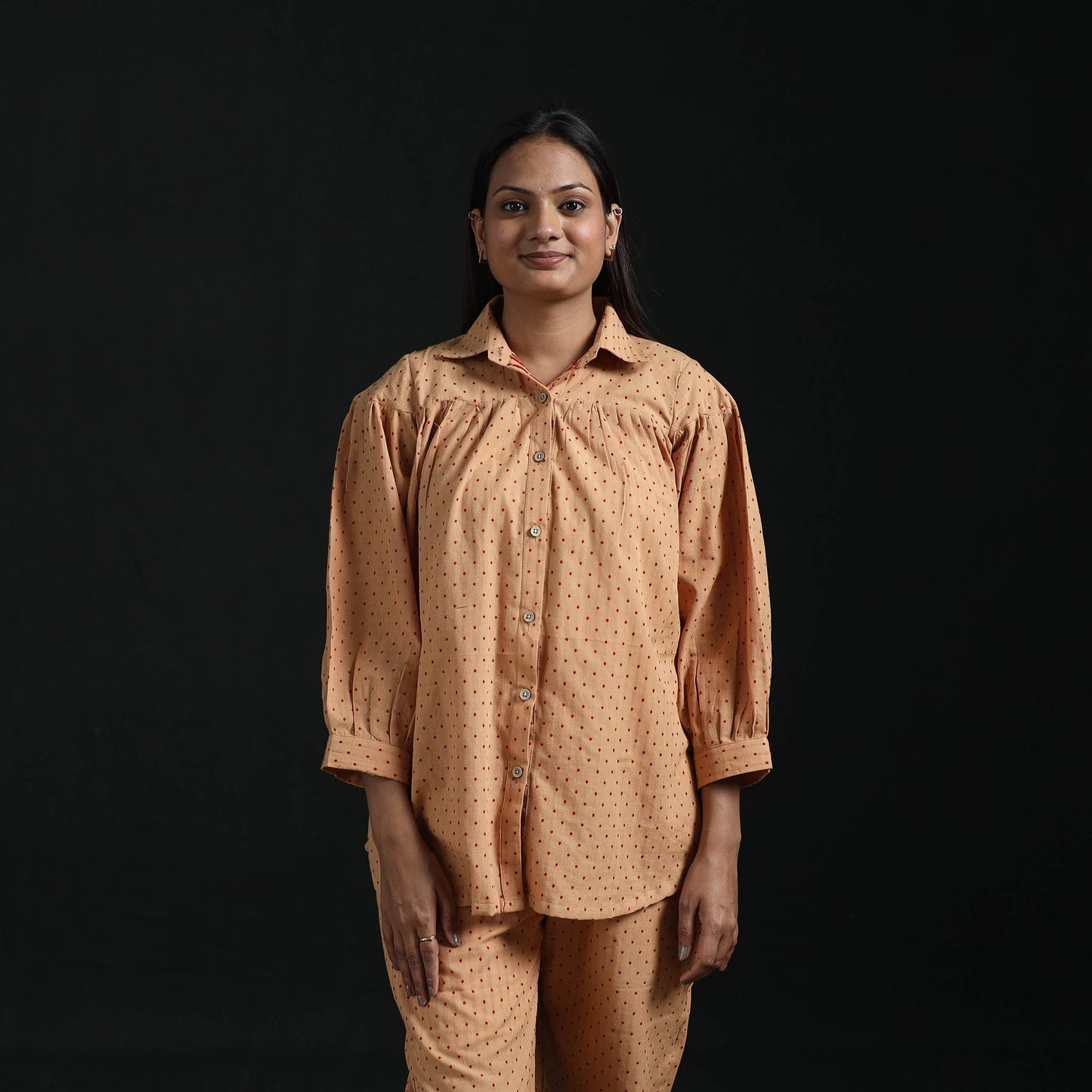 Jacquard cotton co-ord set for women 11 - handcrafted