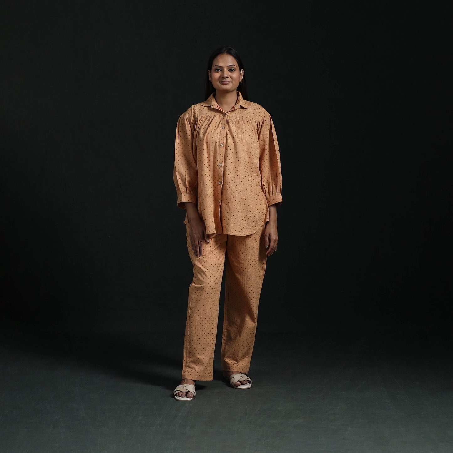 Jacquard cotton co-ord set for women 11 - handcrafted