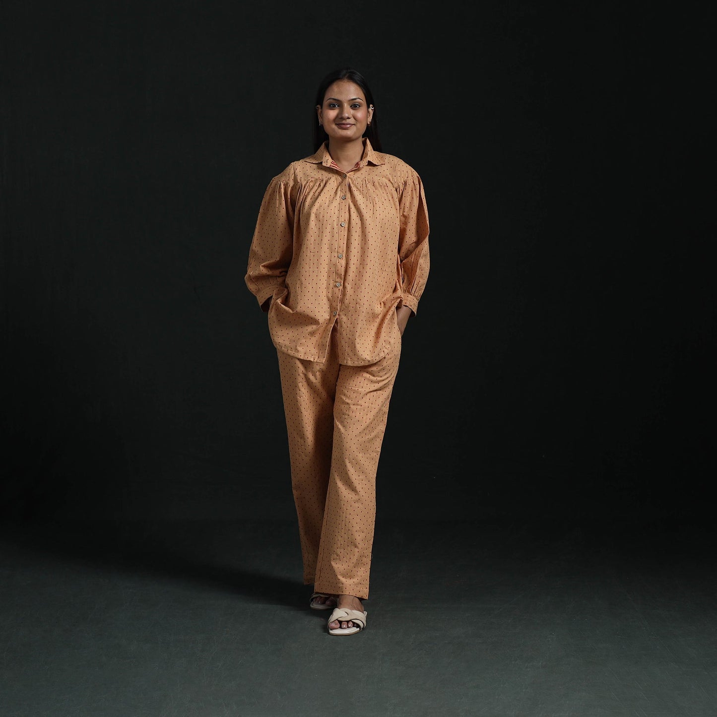 Jacquard cotton co-ord set for women 11 - handcrafted