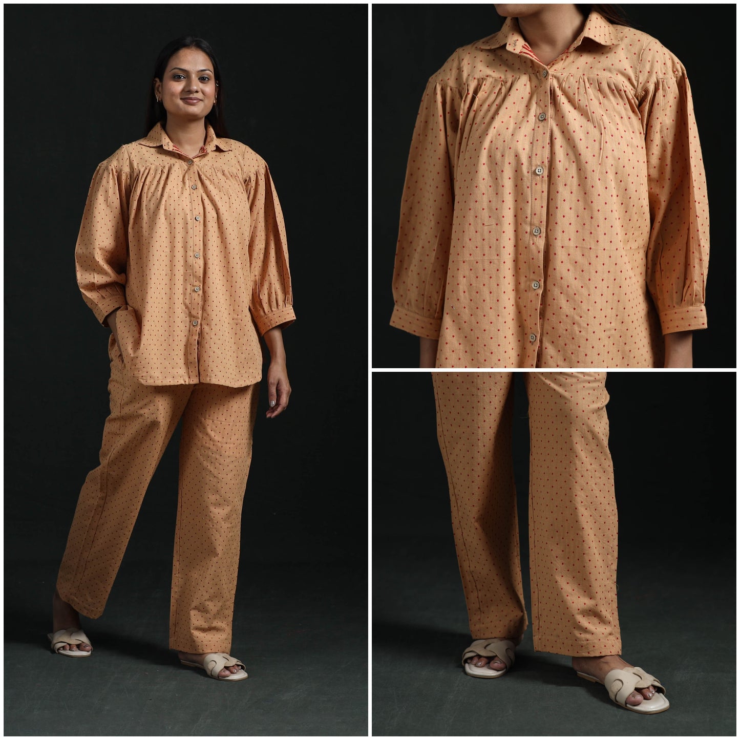Jacquard cotton co-ord set for women 11 - handcrafted
