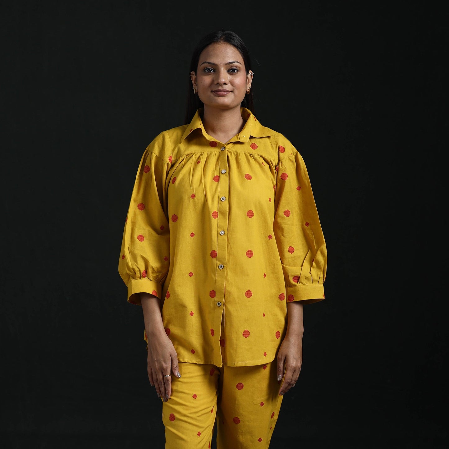 Jacquard cotton co-ord set for women 12 - handcrafted
