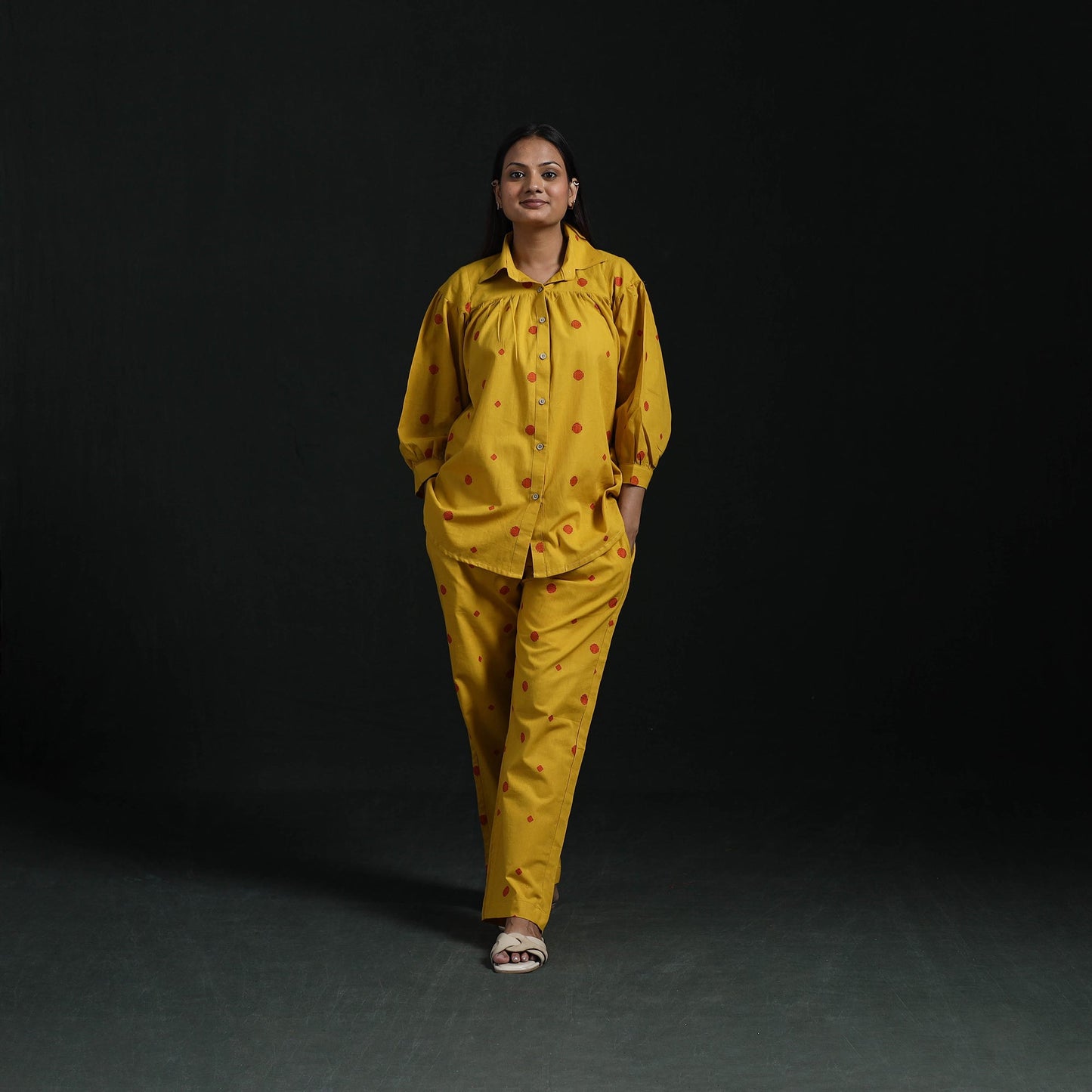 Jacquard cotton co-ord set for women 12 - handcrafted