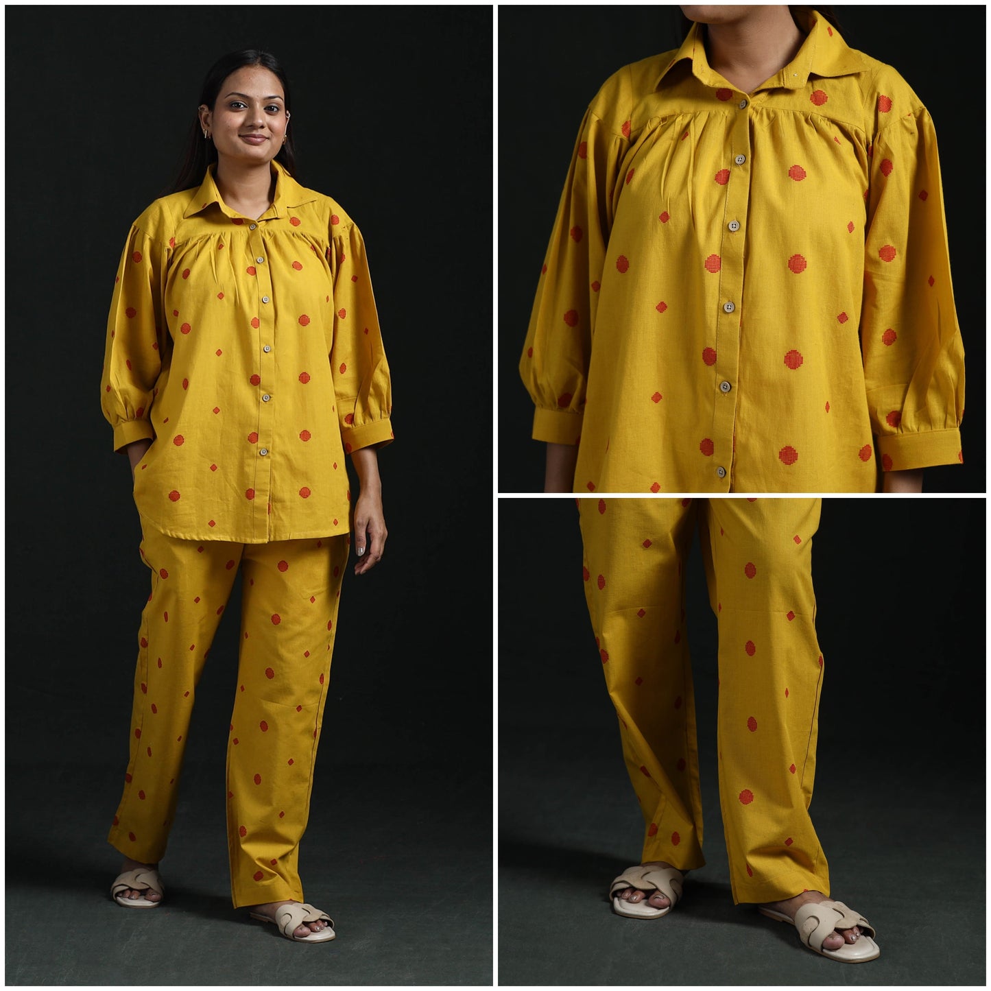 Jacquard cotton co-ord set for women 12 - handcrafted