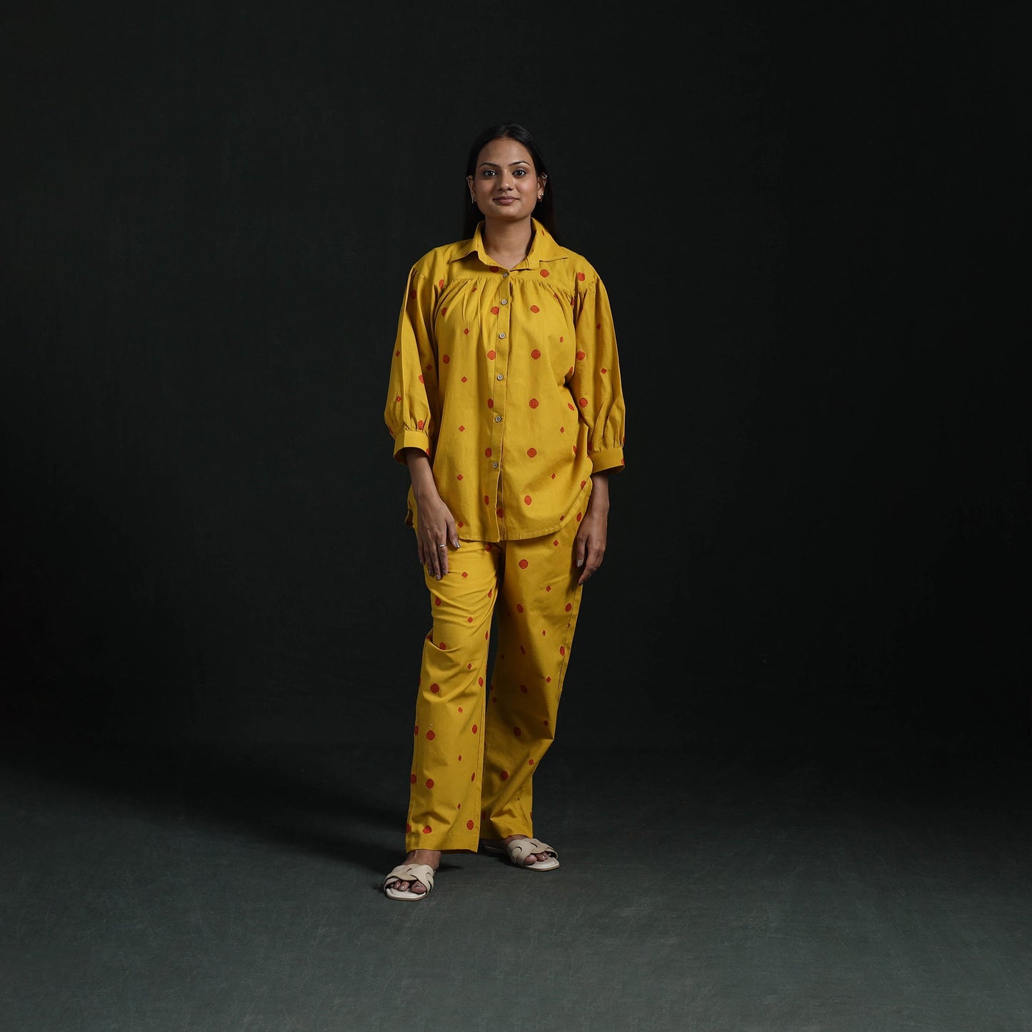 Jacquard cotton co-ord set for women 12 - handcrafted