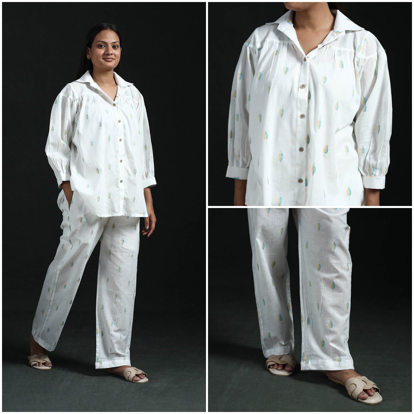 Jacquard cotton co-ord set for women 13 - handcrafted