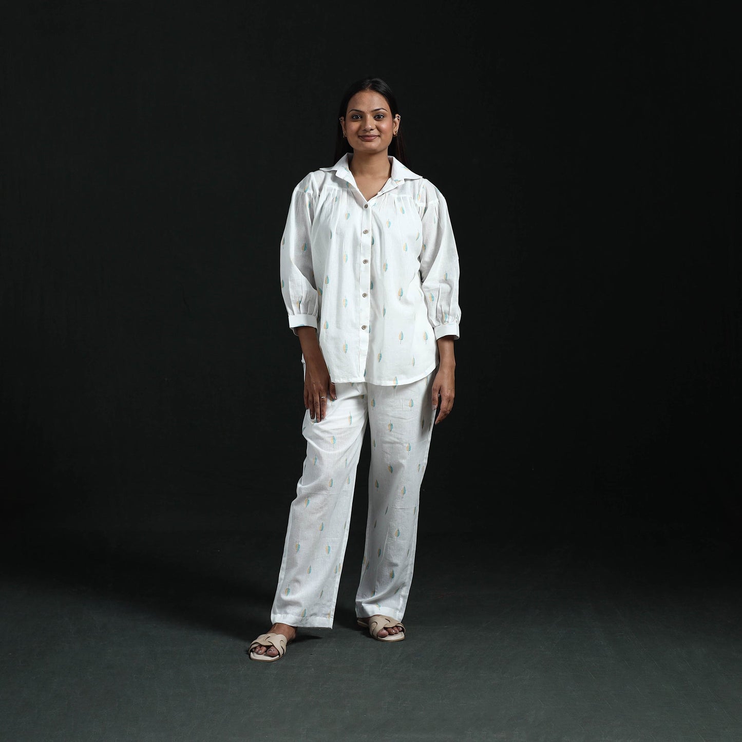 Jacquard cotton co-ord set for women 13 - handcrafted