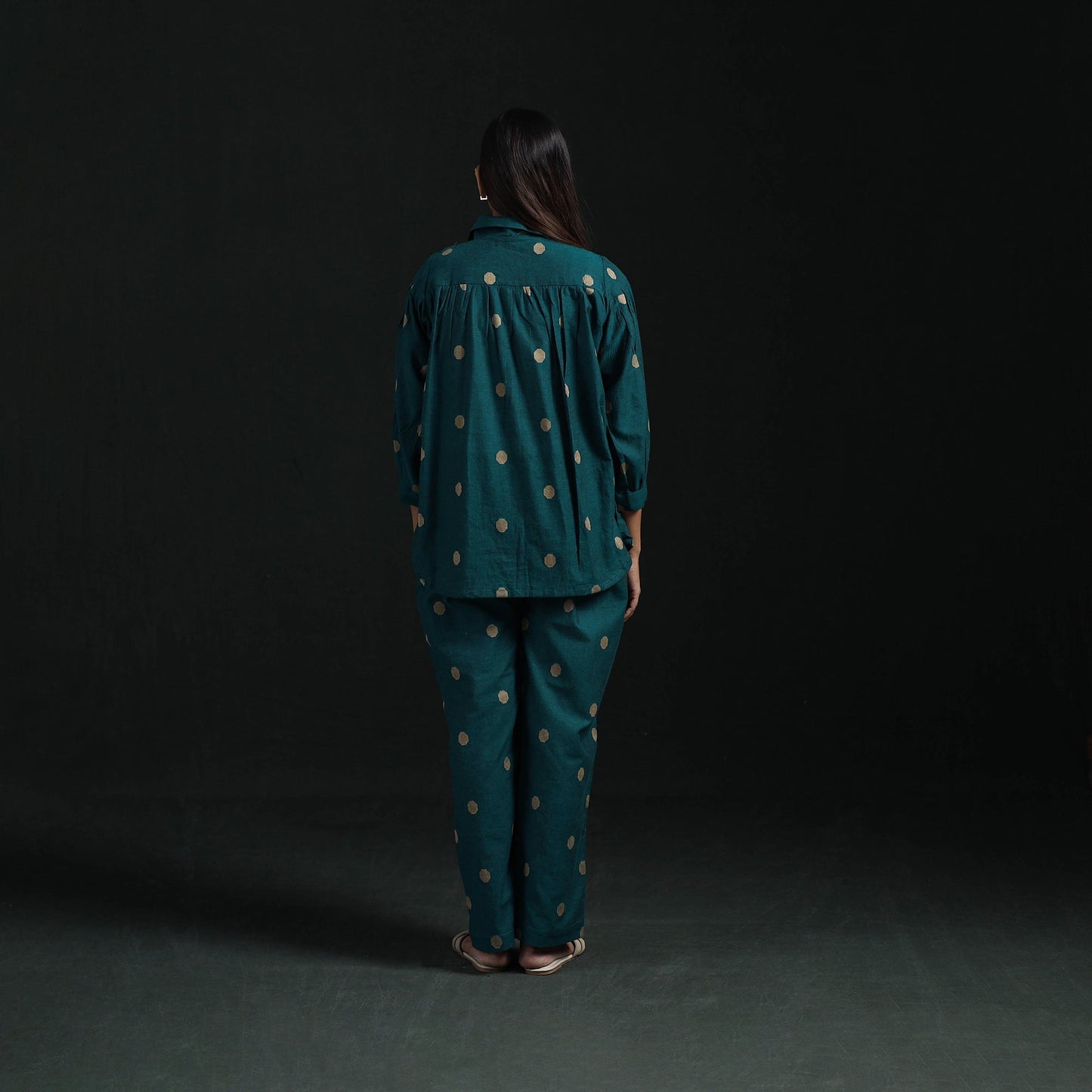 Jacquard cotton co-ord set for women 14 - handcrafted