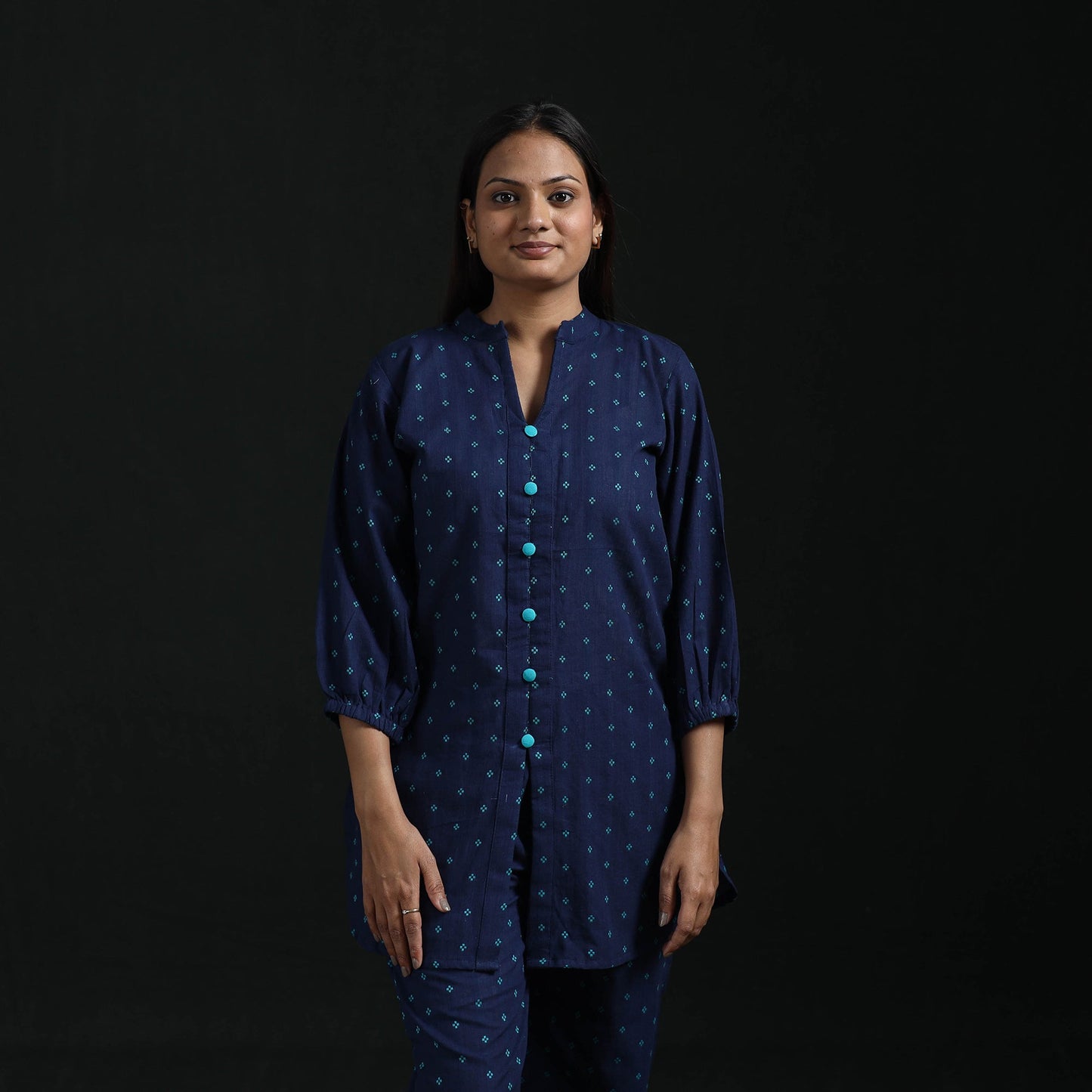 Jacquard cotton co-ord set for women 16 - handcrafted