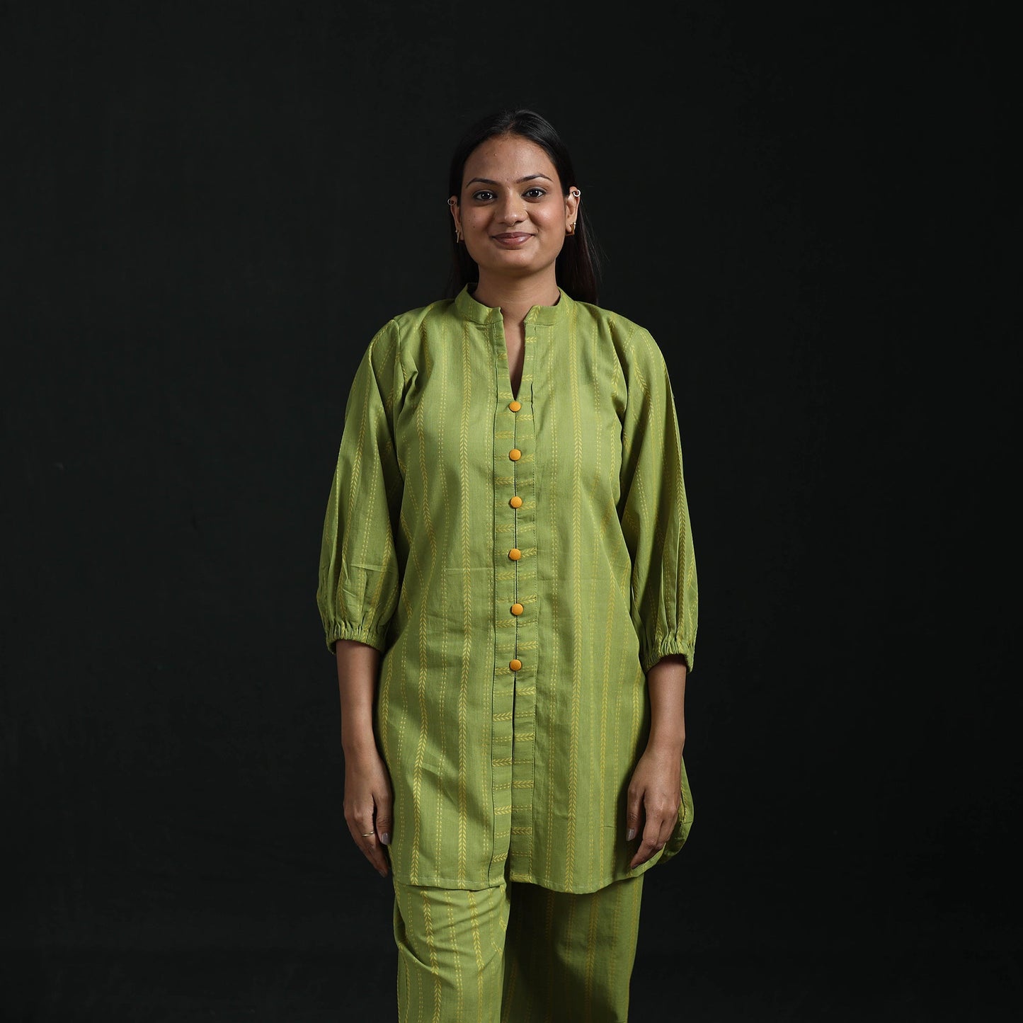 Jacquard cotton co-ord set for women 18 - handcrafted