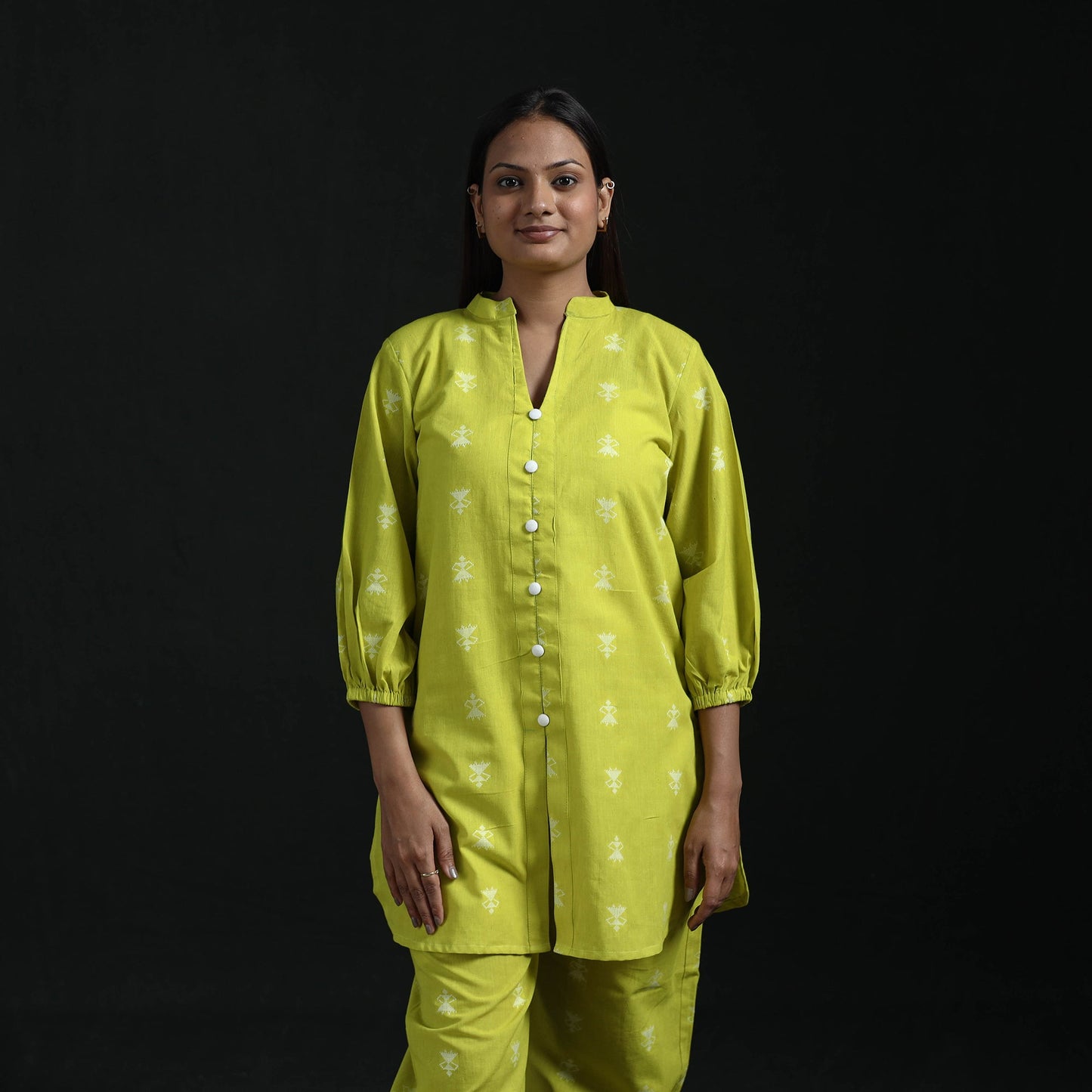 Jacquard cotton co-ord set for women 19 - handcrafted