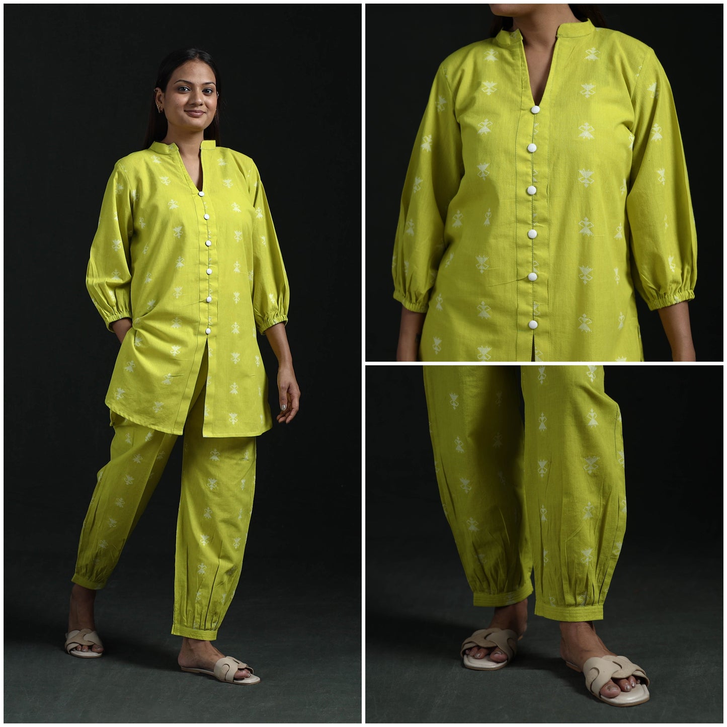Jacquard cotton co-ord set for women 19 - handcrafted