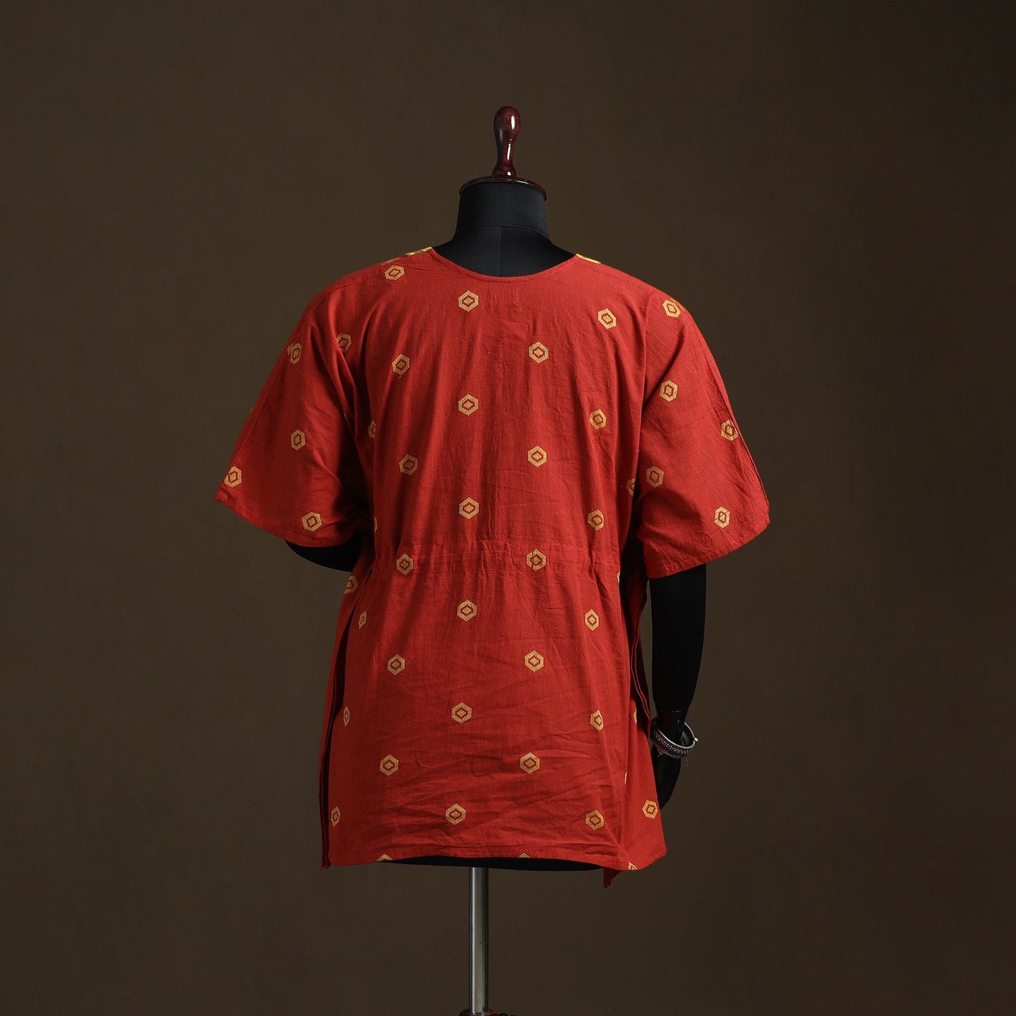 Jacquard weave gota work cotton kaftan (short) 03