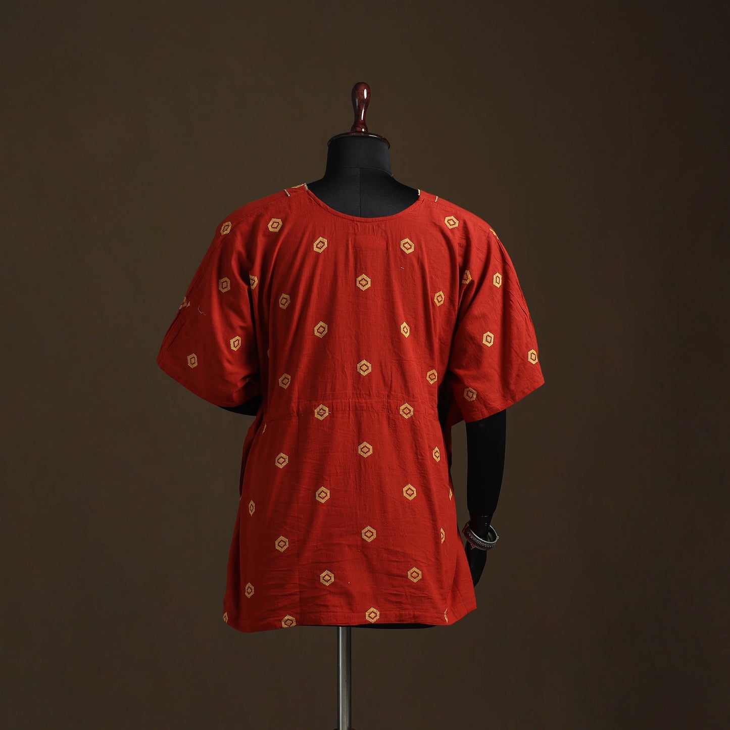 Jacquard weave gota work cotton kaftan (short) 05