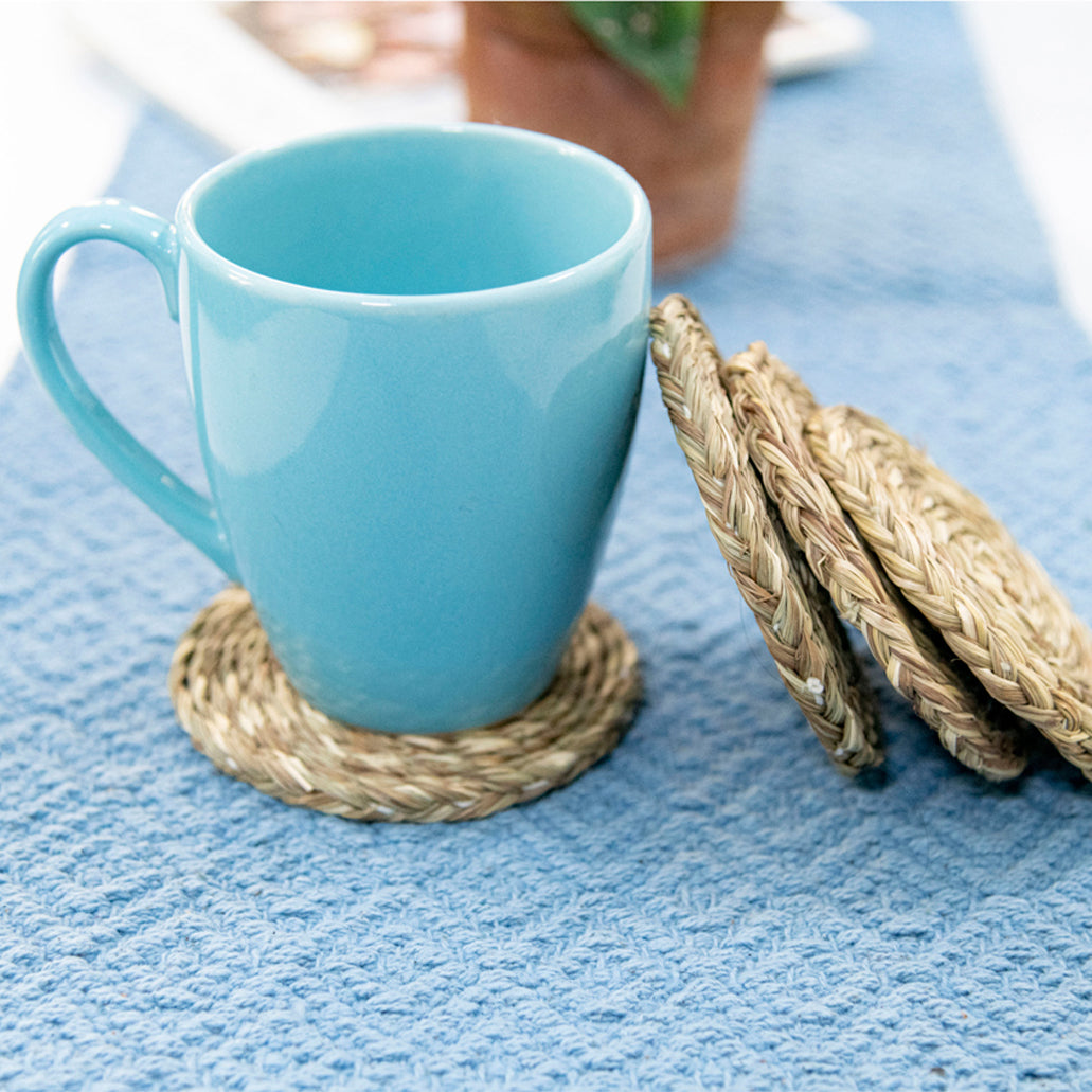 Kadam Haat Handmade Sabai Grass Round Coasters (Natural - Set of 4) Online at iTokri.com
