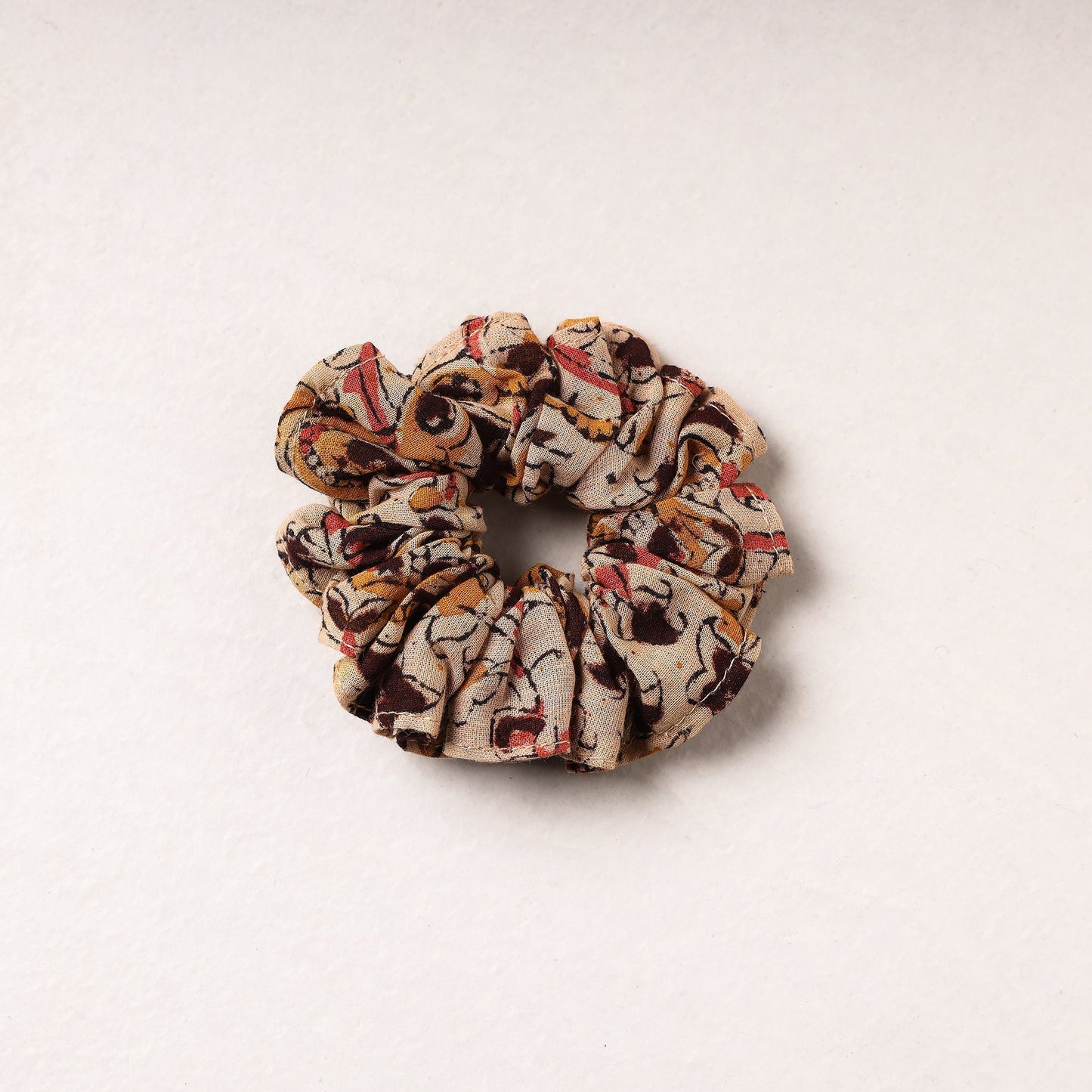 Kalamkari Block Printed Cotton Elastic Rubber Band/Scrunchie