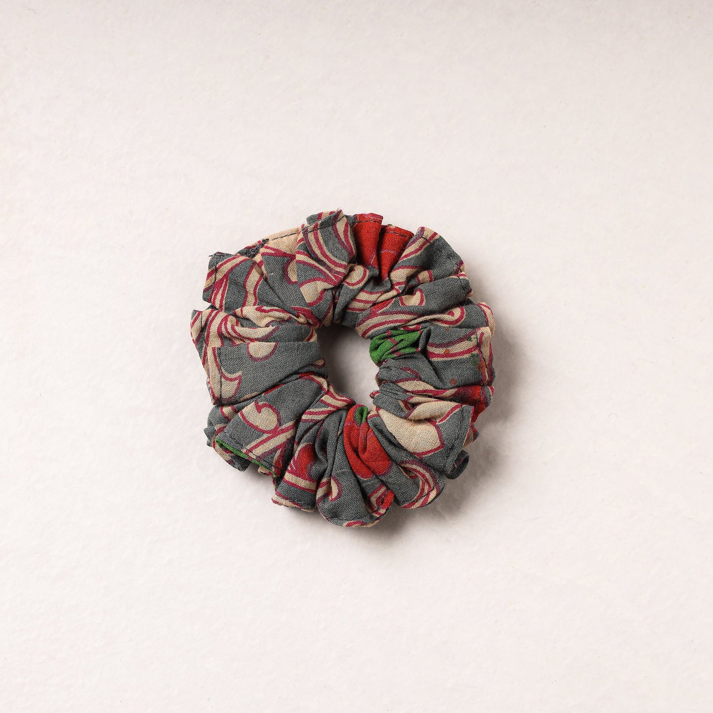 Kalamkari Printed Cotton Elastic Rubber Band/Scrunchie