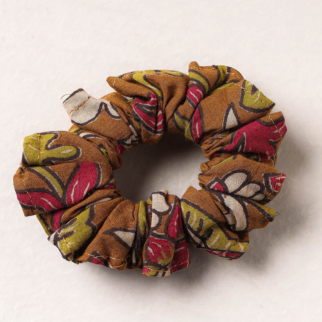 Kalamkari Printed Cotton Elastic Rubber Band/Scrunchie