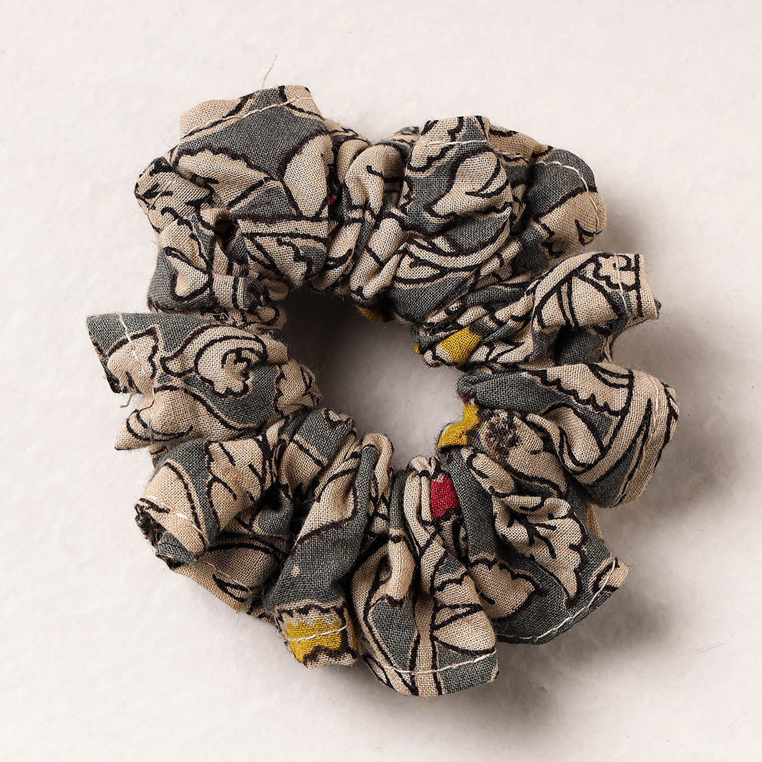 Kalamkari Printed Cotton Elastic Rubber Band/Scrunchie