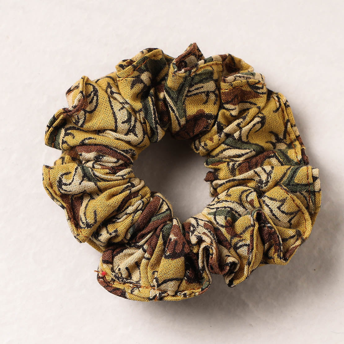 Kalamkari Block Printed Cotton Elastic Rubber Band/Scrunchie