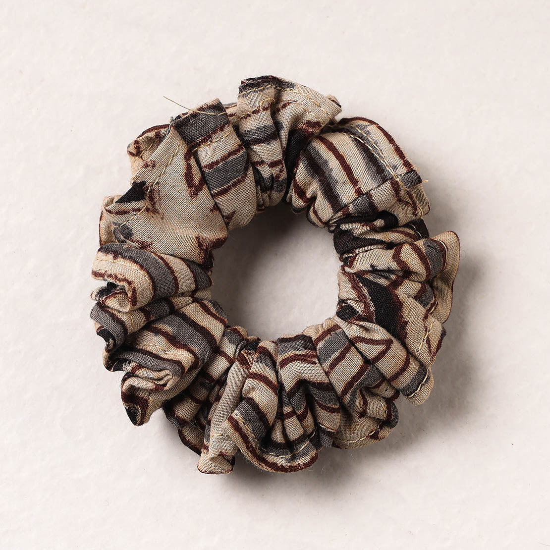 Kalamkari Block Printed Cotton Elastic Rubber Band/Scrunchie