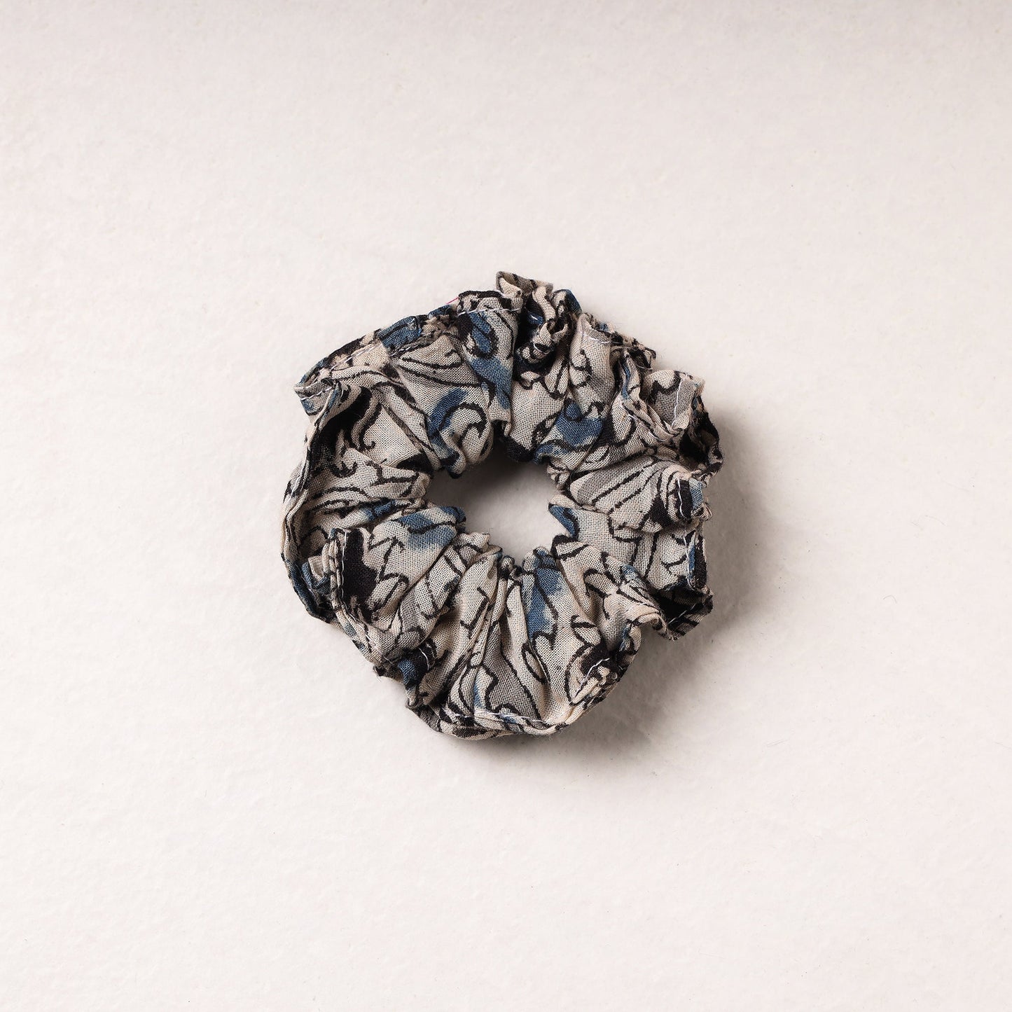 Kalamkari Block Printed Cotton Elastic Rubber Band/Scrunchie