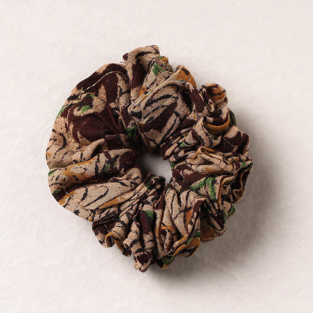 Kalamkari Block Printed Cotton Elastic Rubber Band/Scrunchie