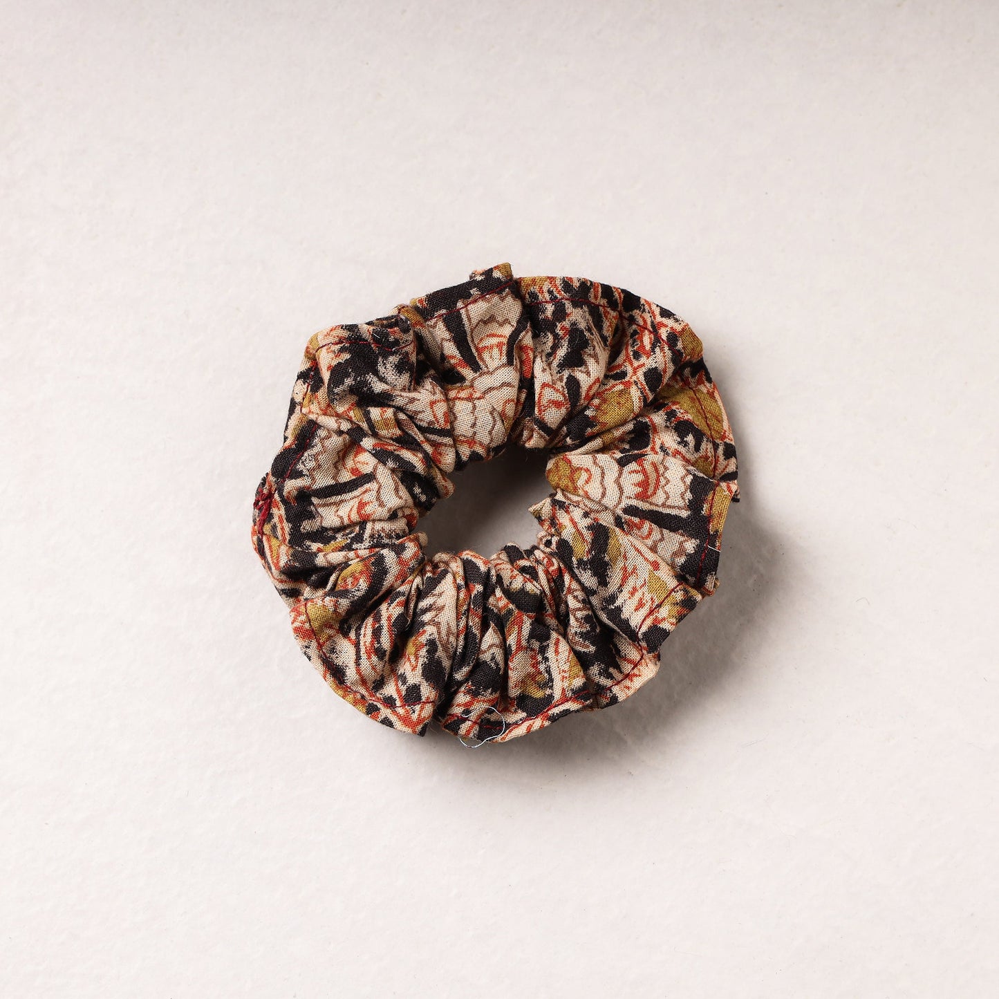 Kalamkari Block Printed Cotton Elastic Rubber Band/Scrunchie