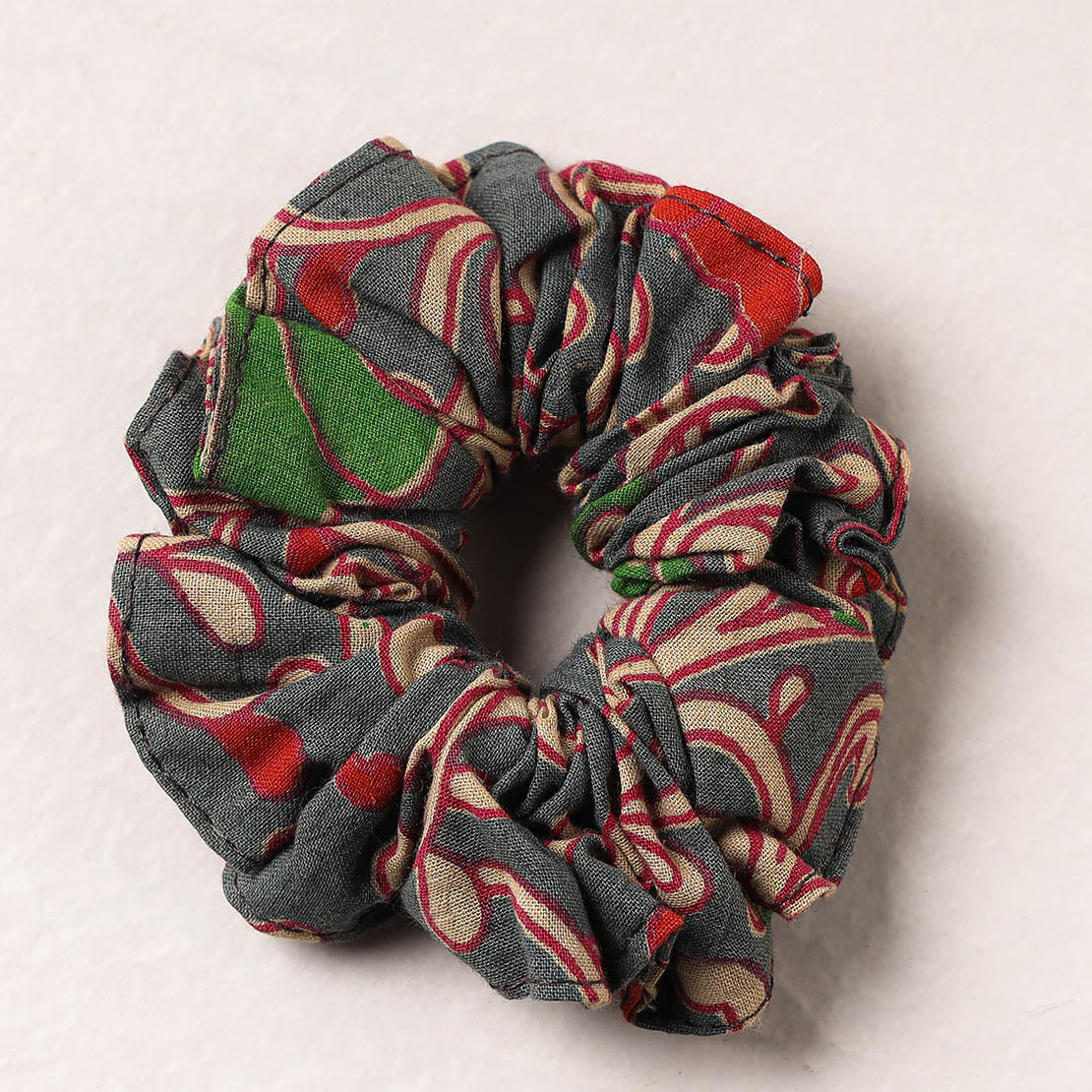 Kalamkari Printed Cotton Elastic Rubber Band/Scrunchie