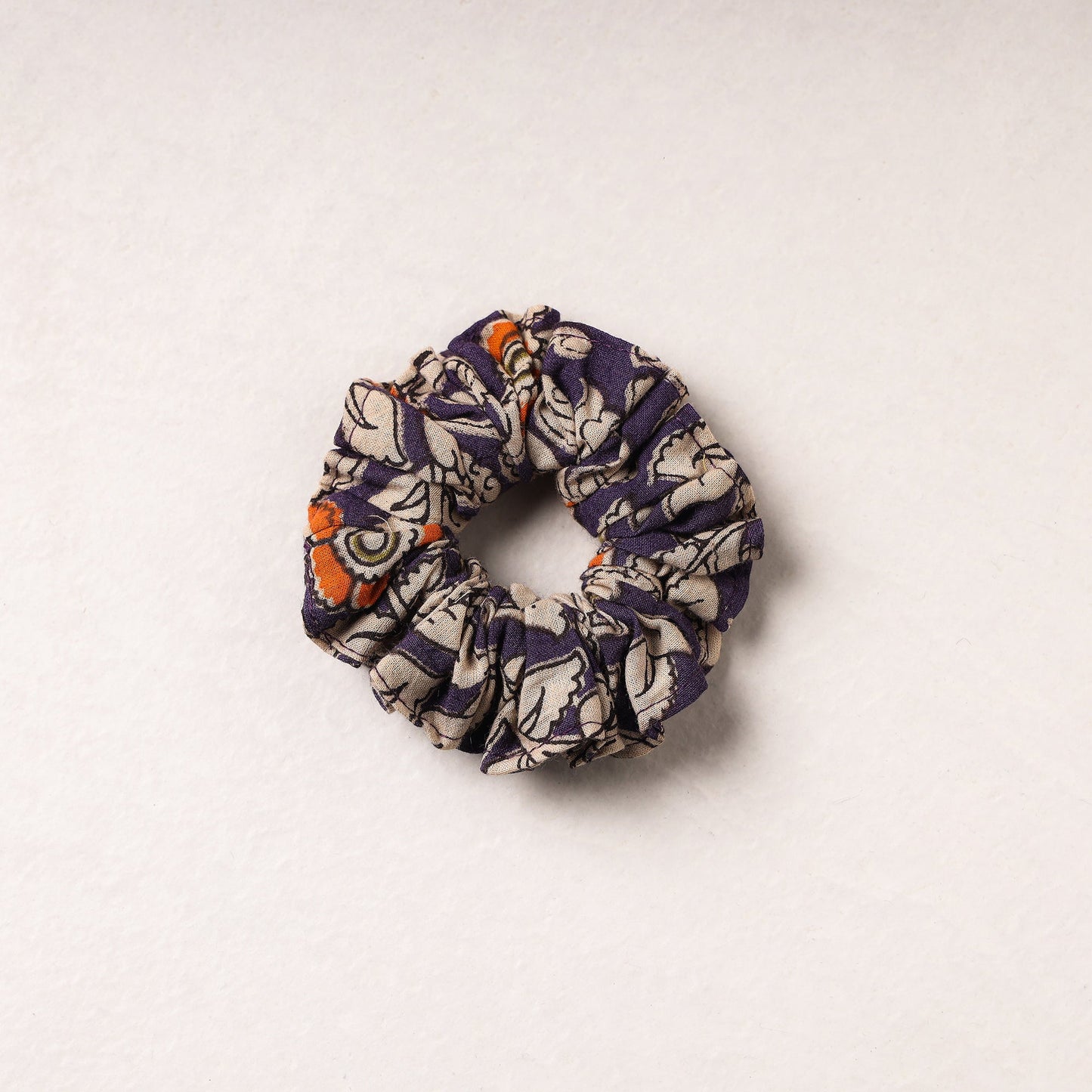 Kalamkari Printed Cotton Elastic Rubber Band/Scrunchie
