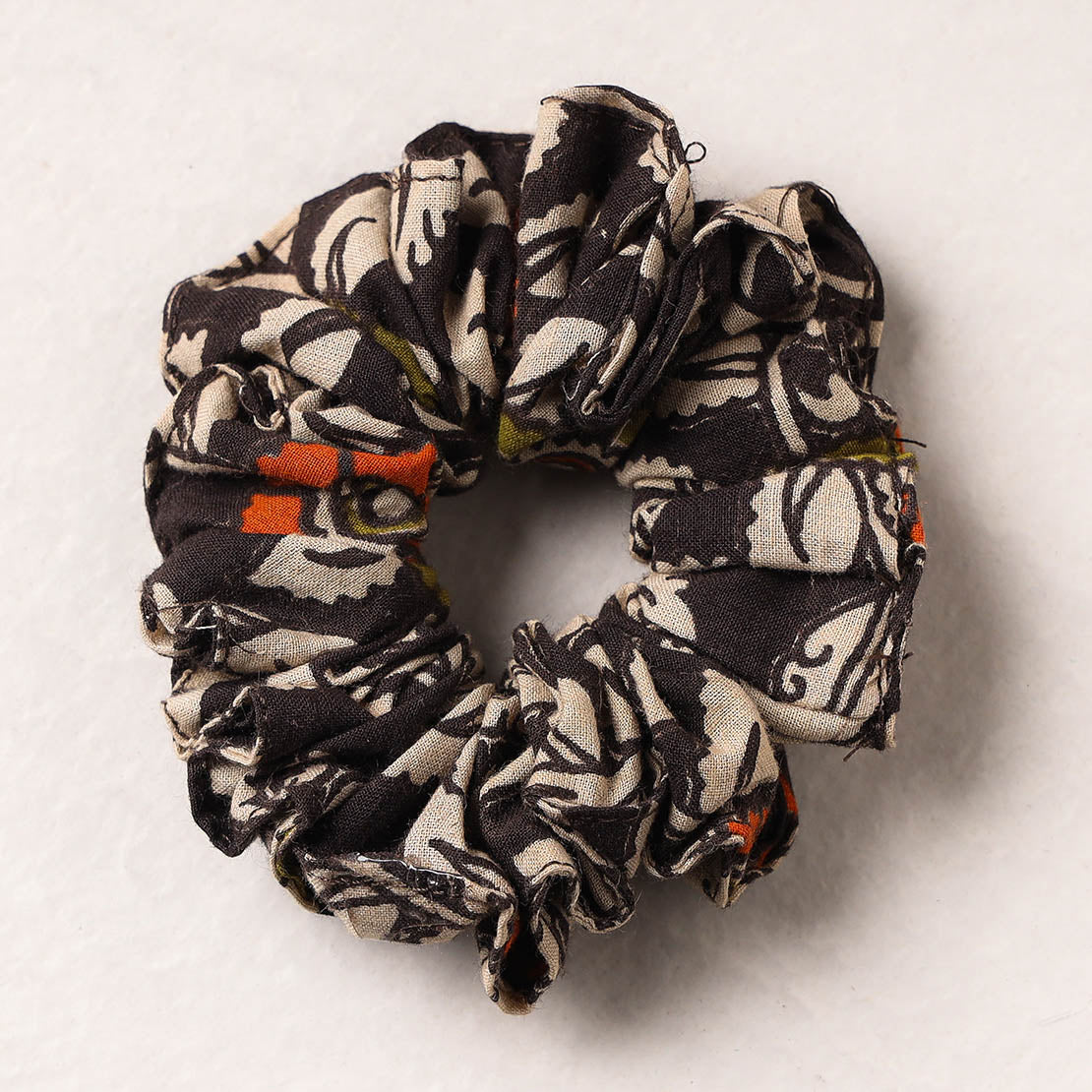 Kalamkari Printed Cotton Elastic Rubber Band/Scrunchie