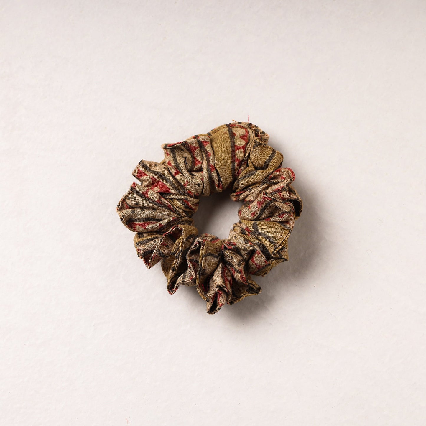 Kalamkari Block Printed Cotton Elastic Rubber Band/Scrunchie