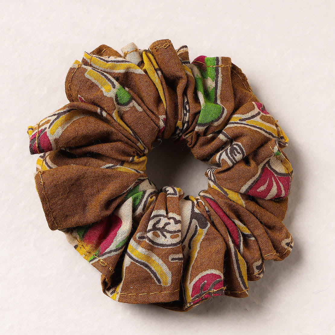 Kalamkari Printed Cotton Elastic Rubber Band/Scrunchie