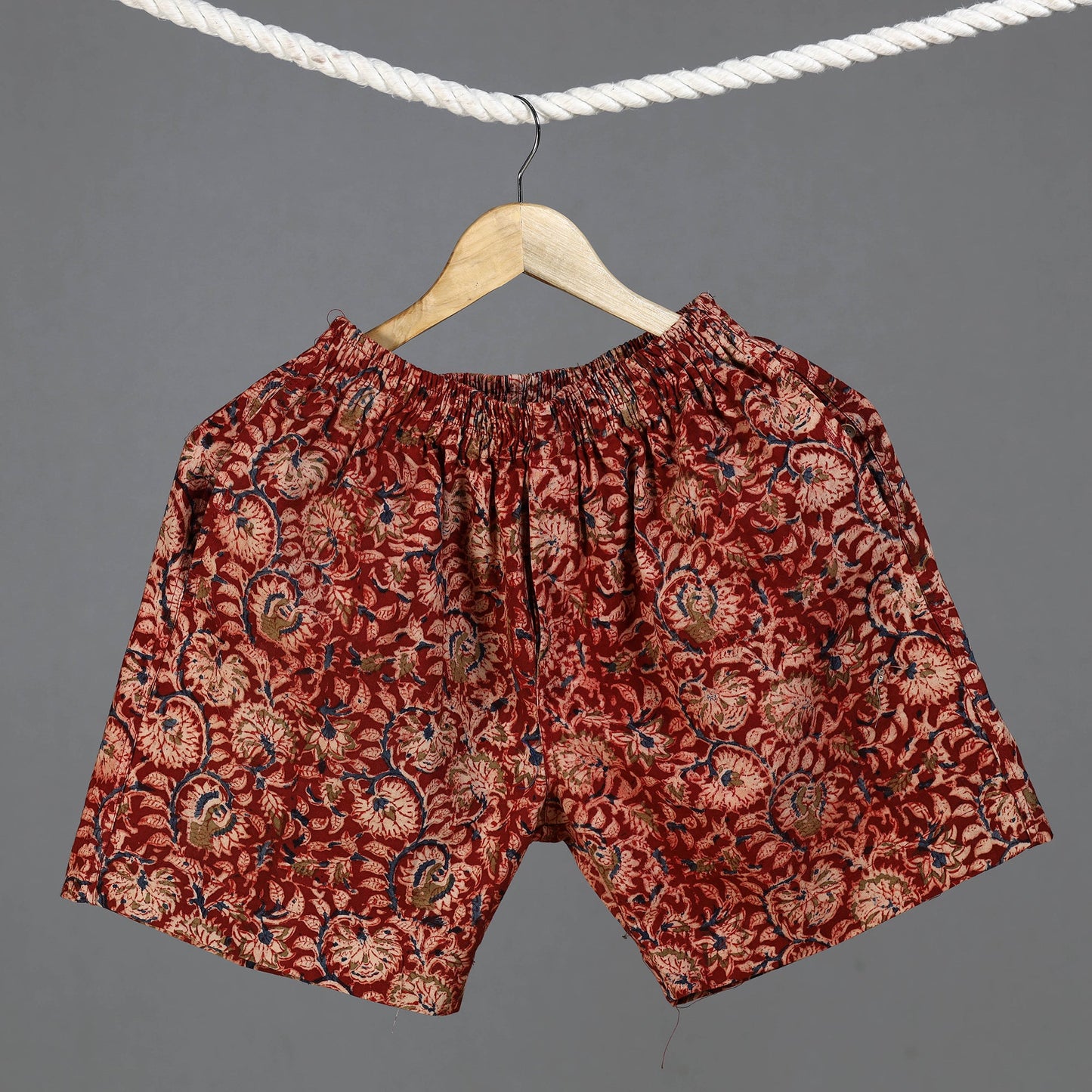 Kalamkari Block Printed Cotton Unisex Boxer/Shorts