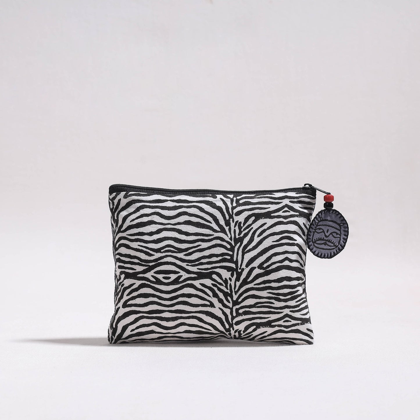 Kantha Work Block Print Cotton Utility Pouch