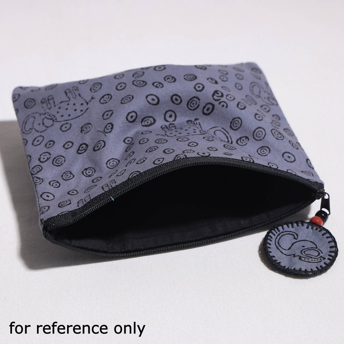 Kantha Work Block Print Cotton Utility Pouch
