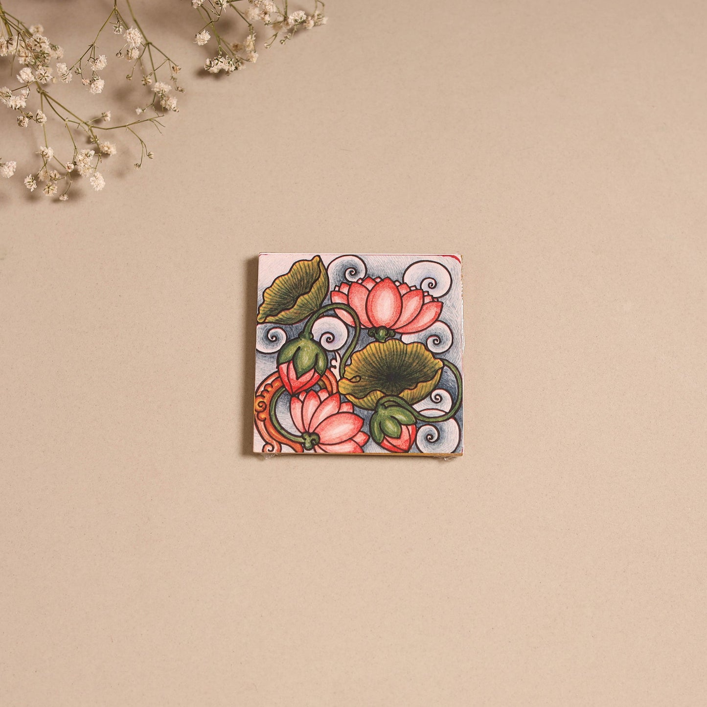 Kerala Mural Handpainted Wooden Fridge Magnet