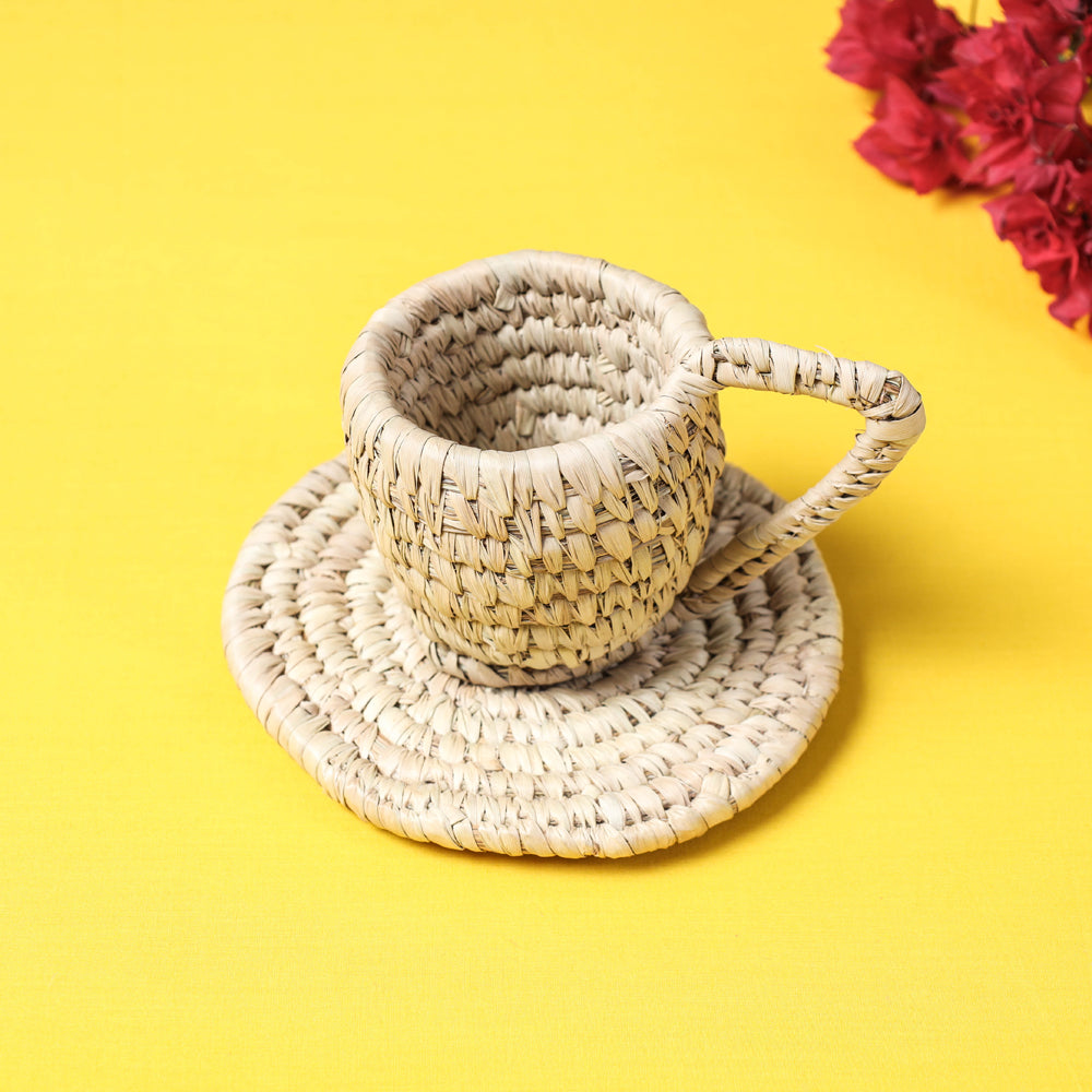 खजुरी Handmade Multipurpose Date-Palm Leaves Decor Cup Plate
