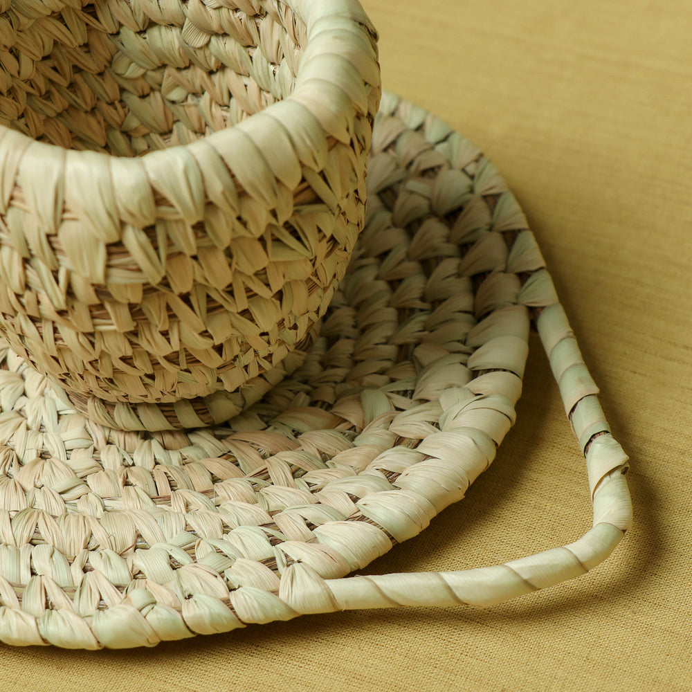 खजुरी Handmade Multipurpose Date-Palm Leaves Decor Cup Plate