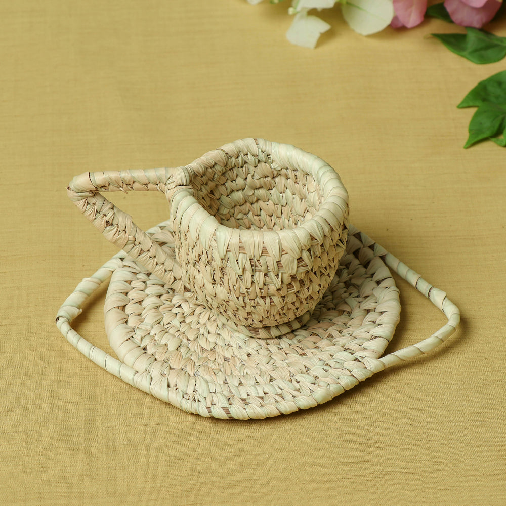 खजुरी Handmade Multipurpose Date-Palm Leaves Decor Cup Plate